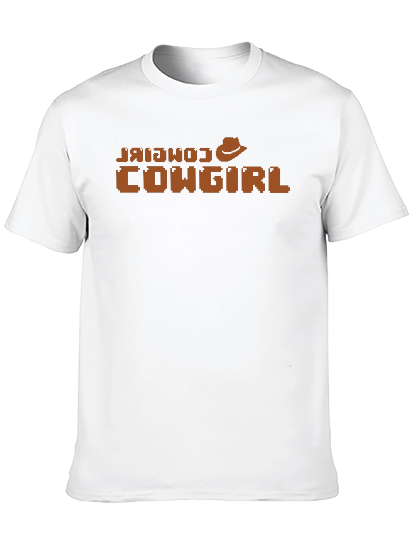 Retro Cowgirl Pixel Art T-Shirt - Western Style