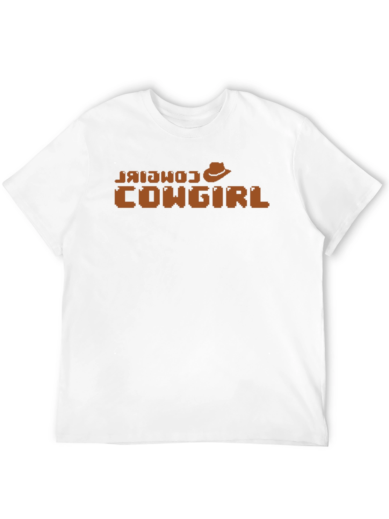 Retro Cowgirl Pixel Art T-Shirt - Western Style