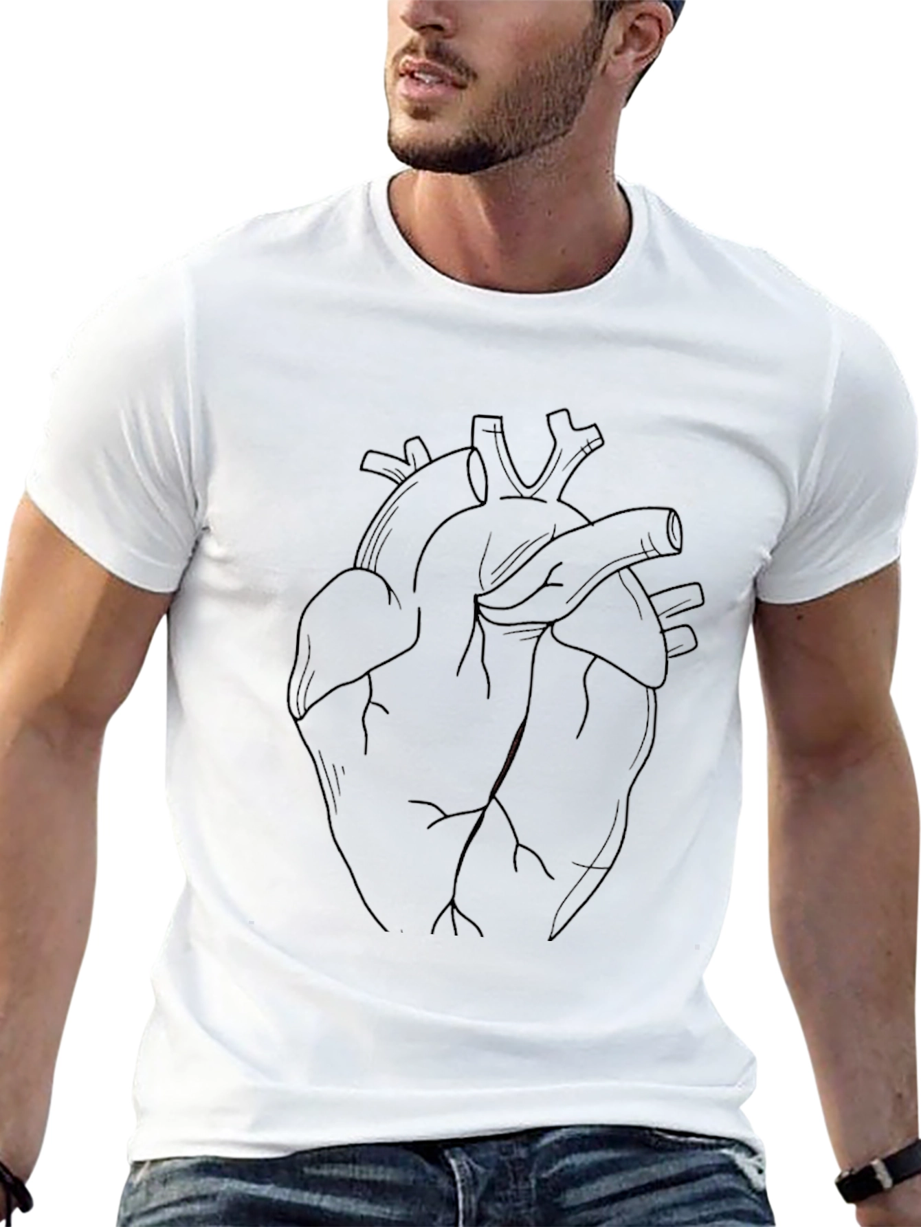 Anatomical Heart Graphic Black T-Shirt
