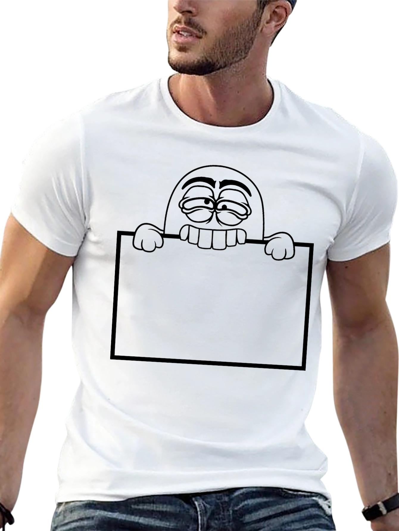 Funny Cartoon Graphic Black T-Shirt