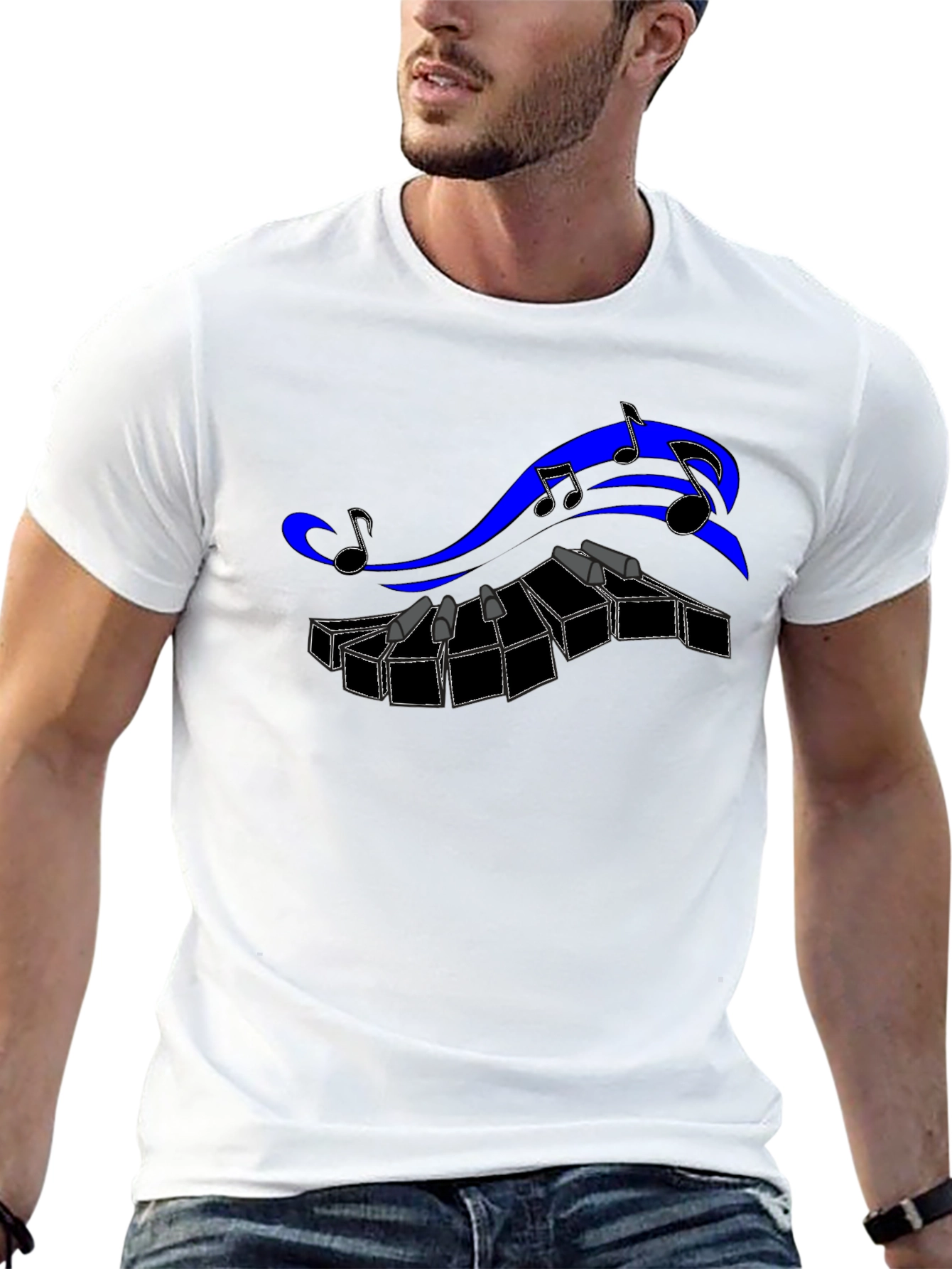 Musical Keyboard T-Shirt - Black