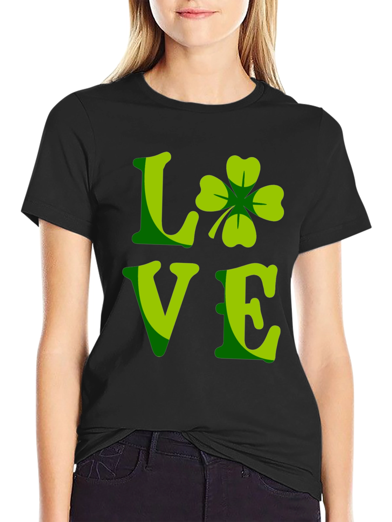 St. Patricks Day Shamrock Love Graphic Tee