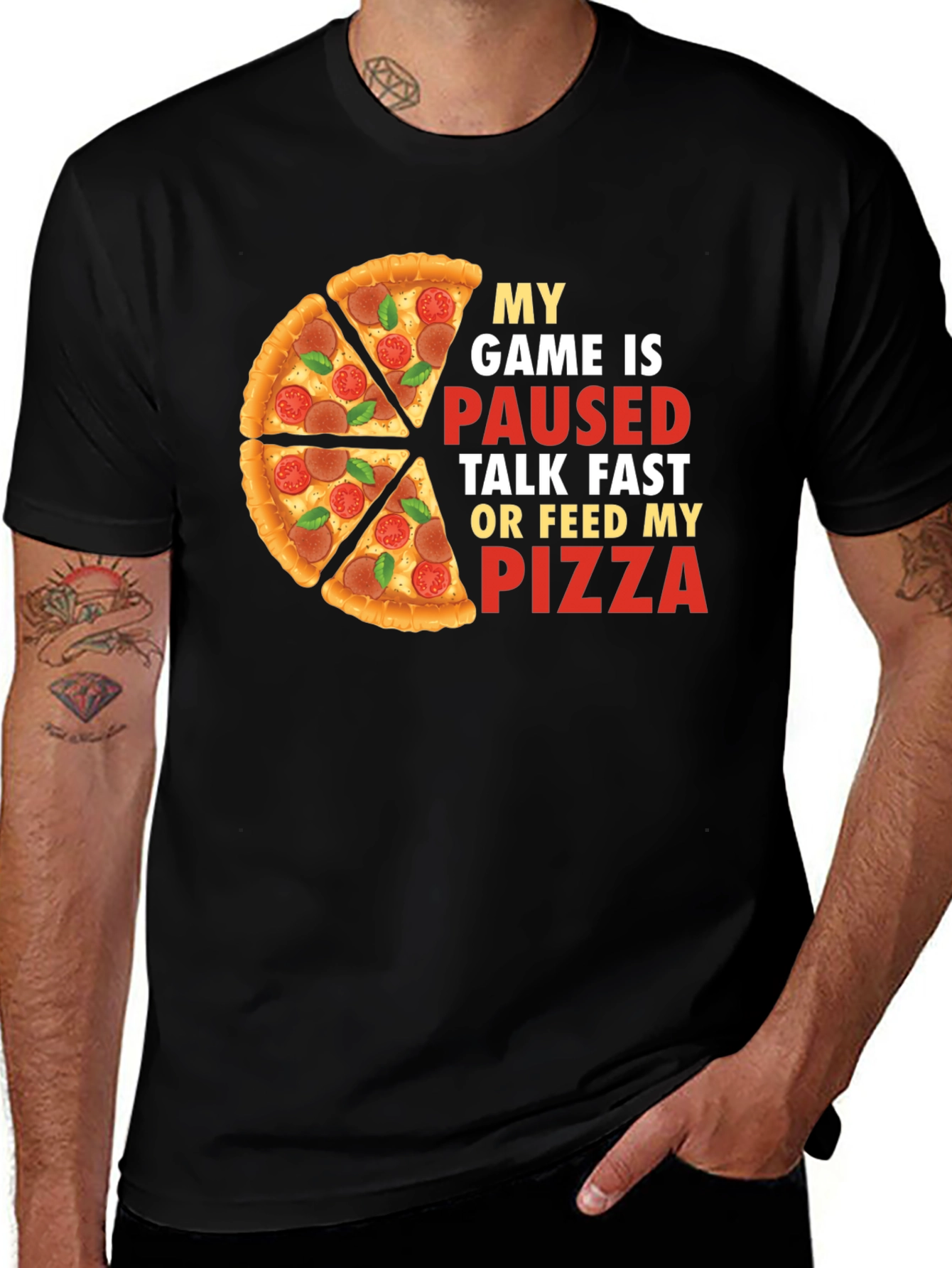My Game is Paused Pizza T-Shirt