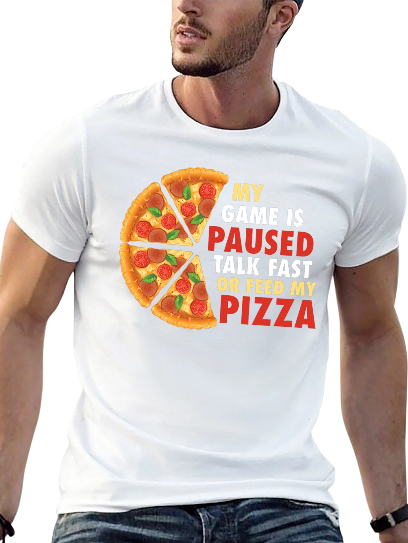 My Game is Paused Pizza T-Shirt