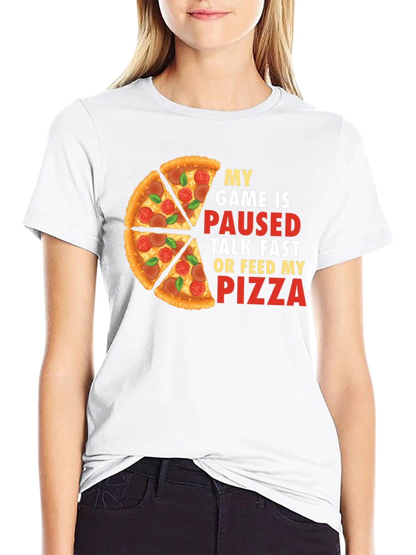 My Game is Paused Pizza T-Shirt