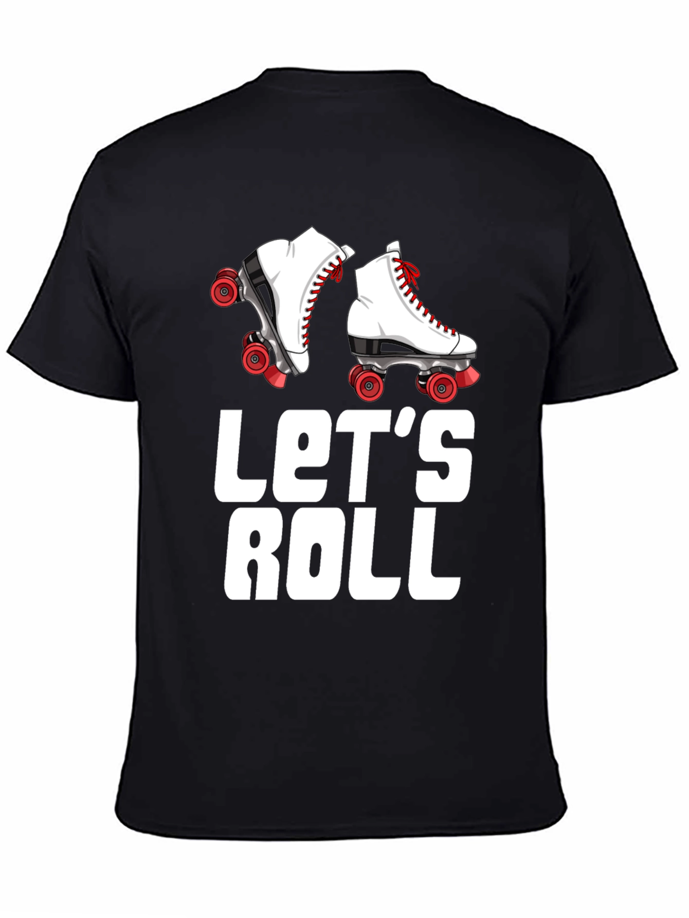 Lets Roll Retro Roller Skate Graphic Tee