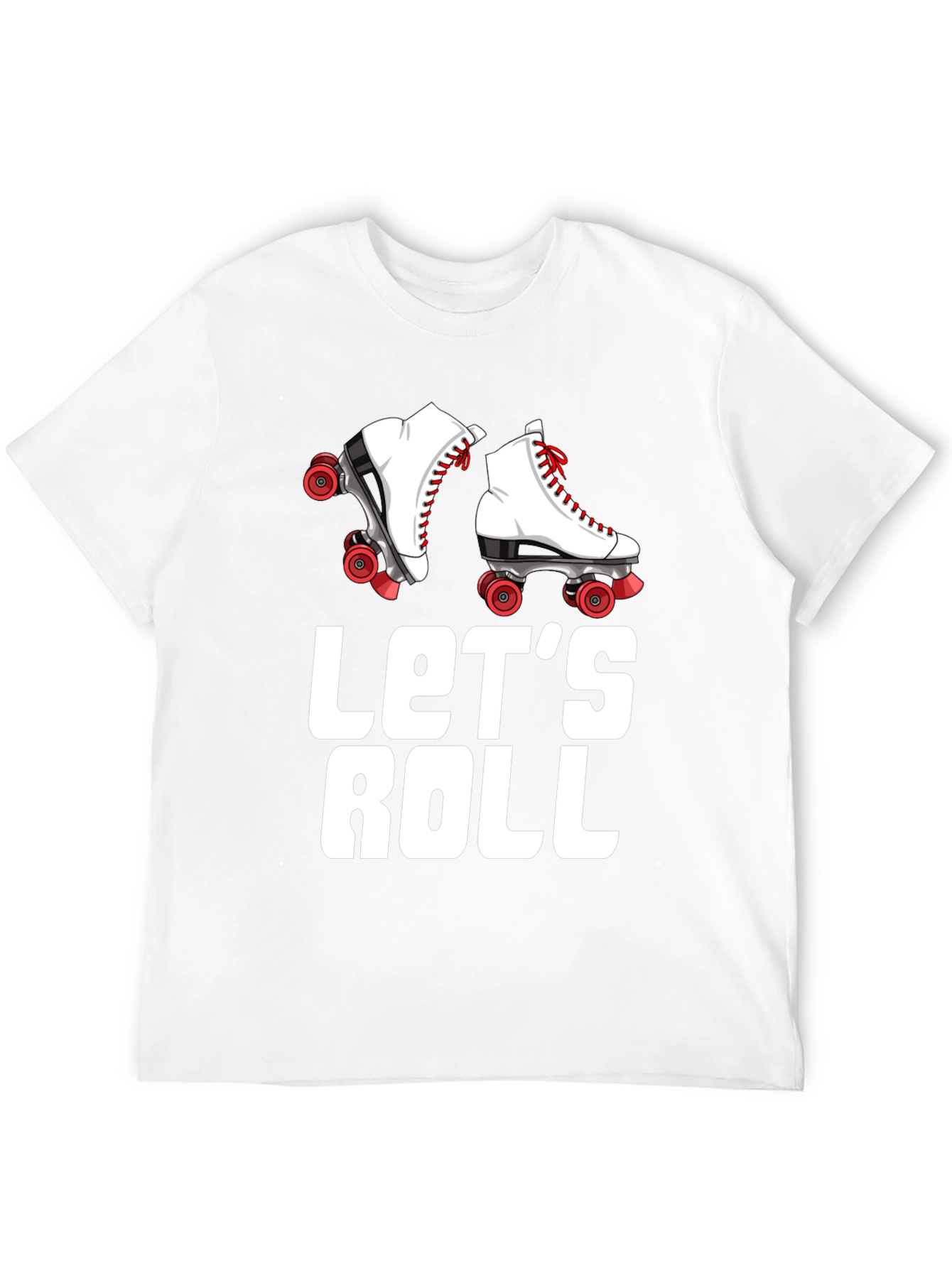 Lets Roll Retro Roller Skate Graphic Tee