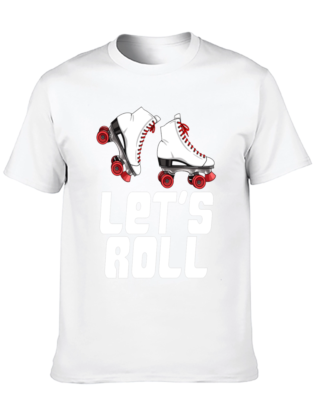 Lets Roll Retro Roller Skate Graphic Tee