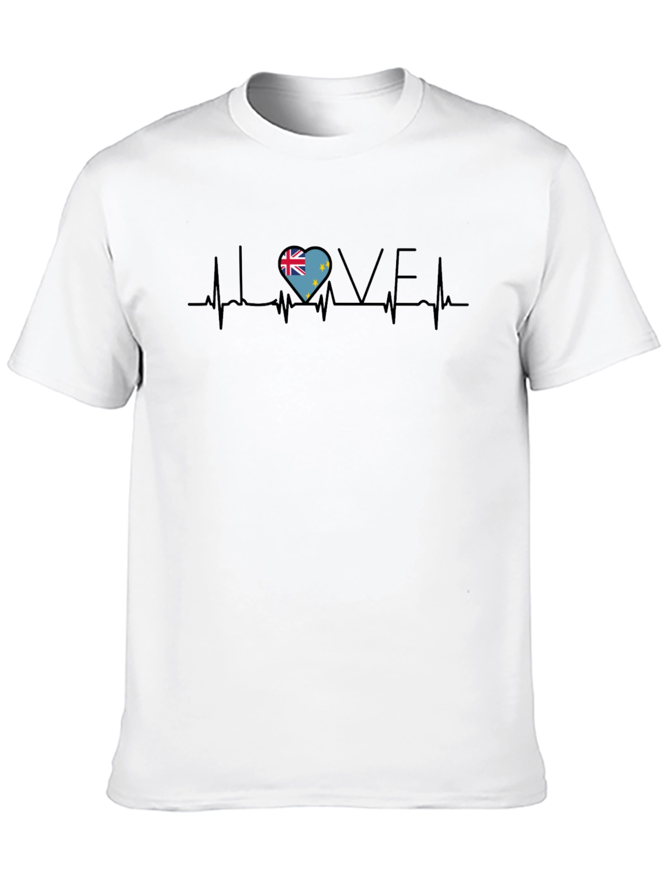 Tuvalu Flag Heartbeat Love T-Shirt