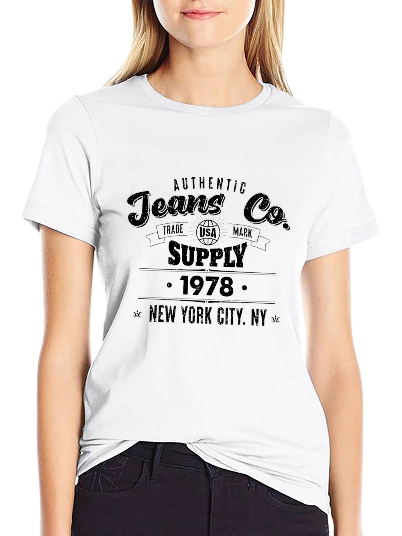 Authentic Jeans Co. 1978 Black T-Shirt