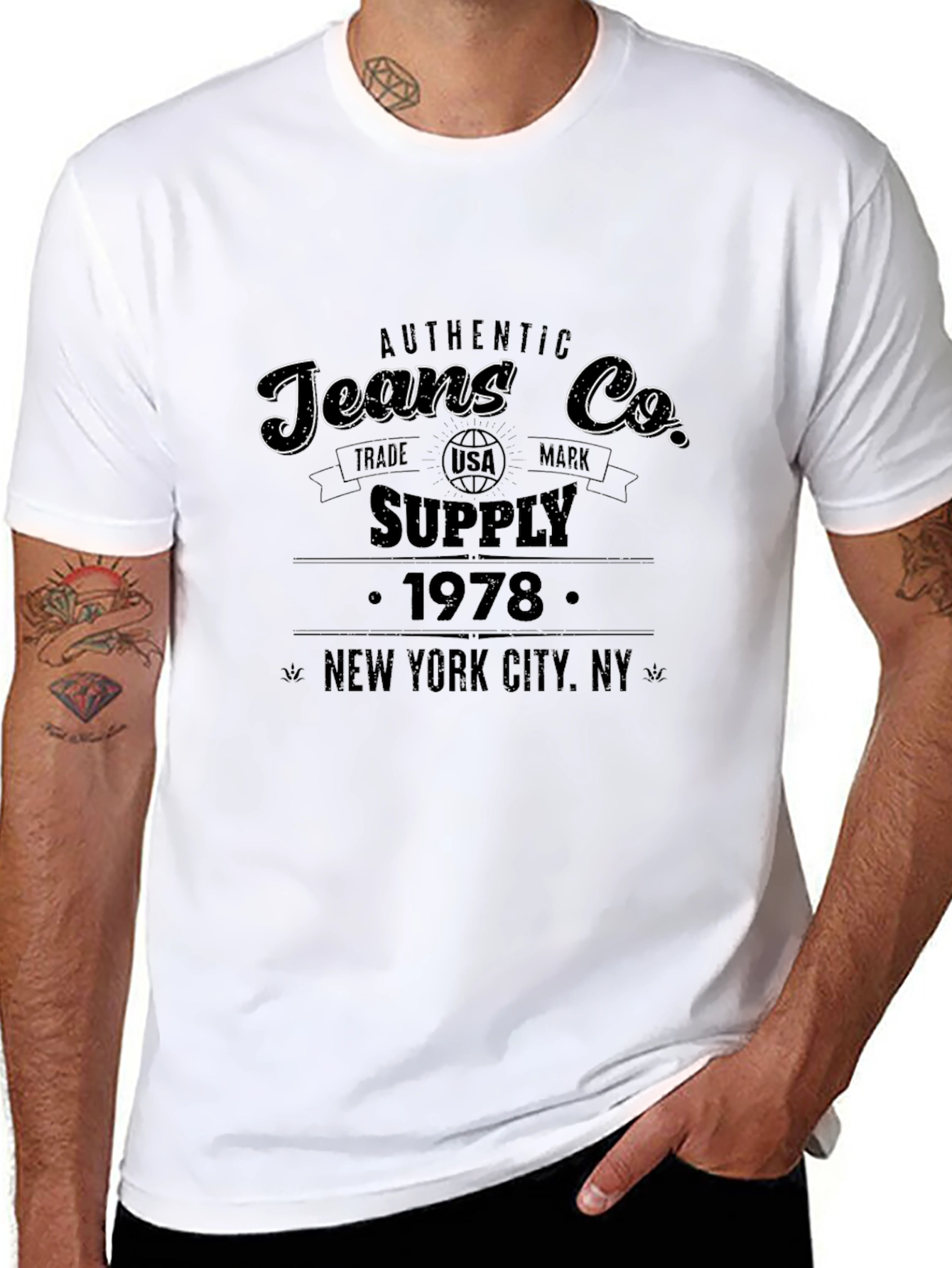 Authentic Jeans Co. 1978 Black T-Shirt