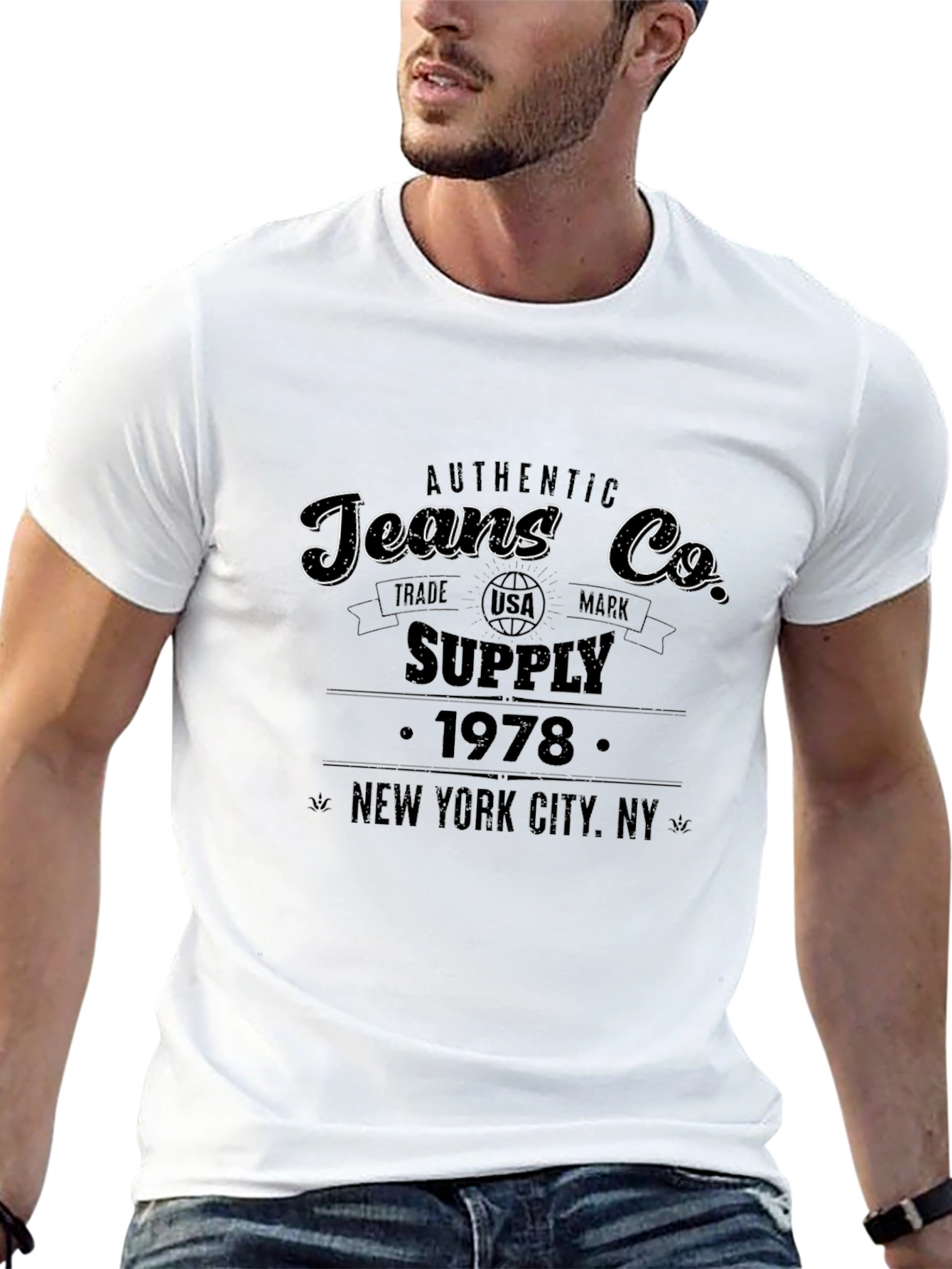 Authentic Jeans Co. 1978 Black T-Shirt