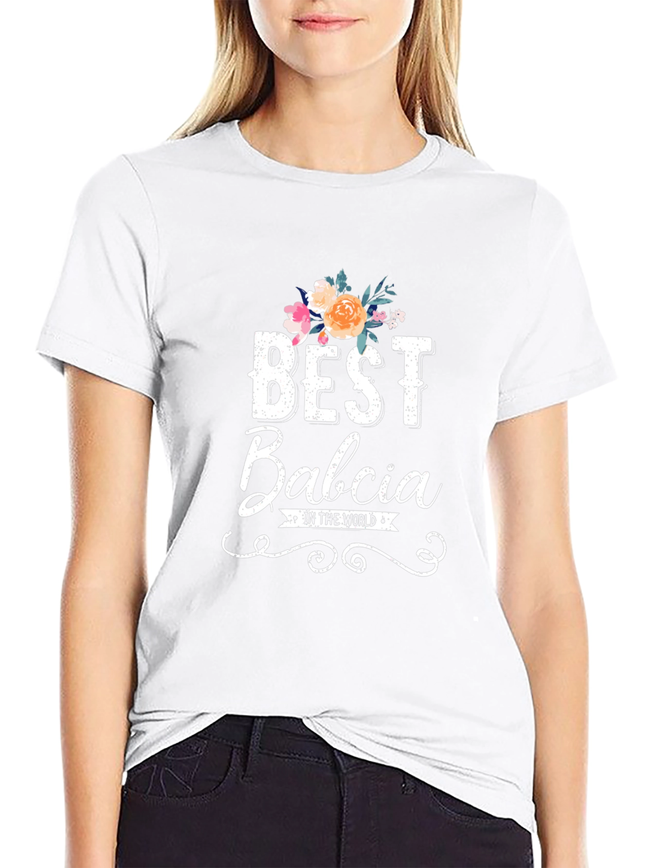 Best Babcia T-Shirt - Floral Design