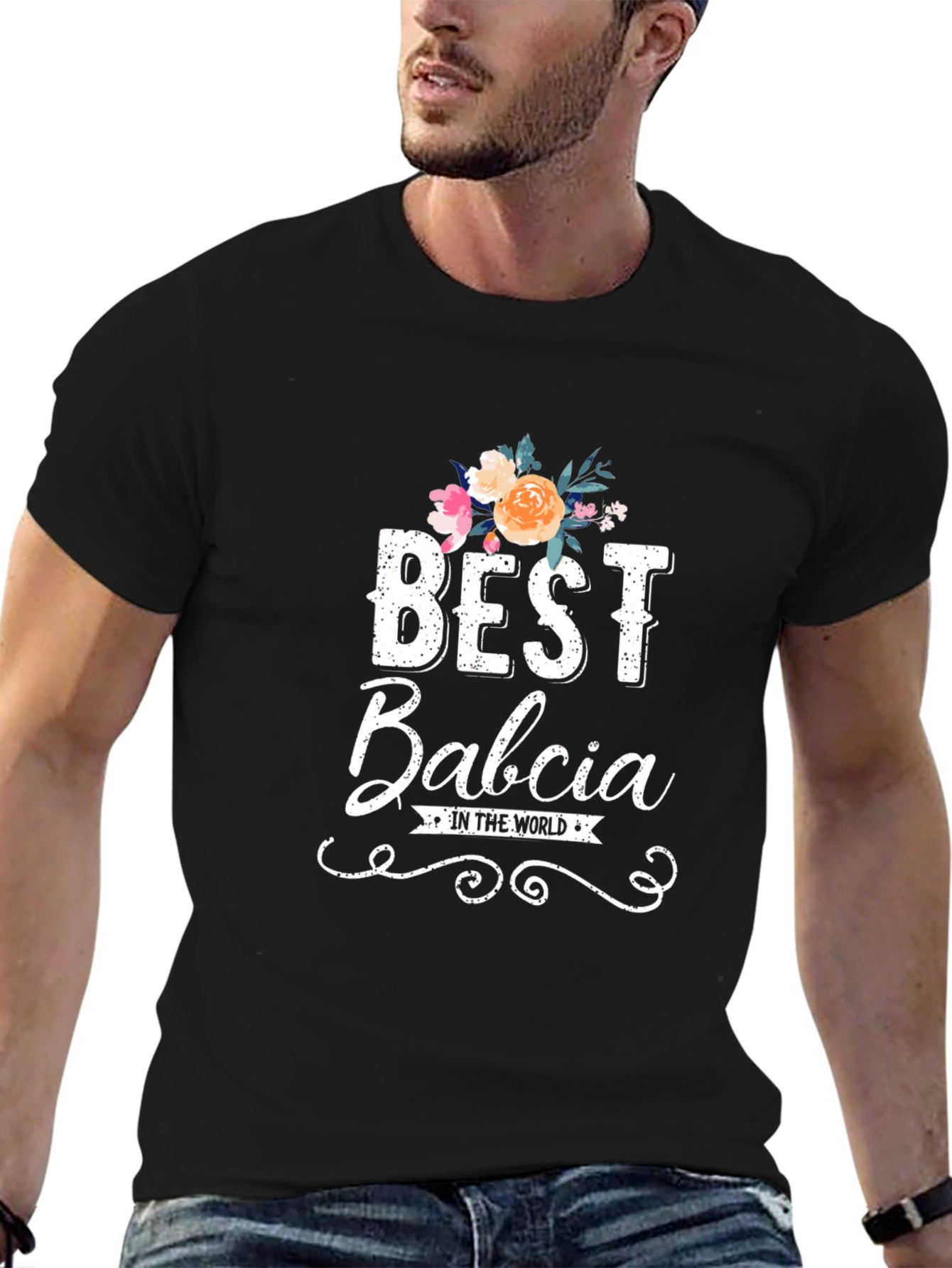 Best Babcia T-Shirt - Floral Design