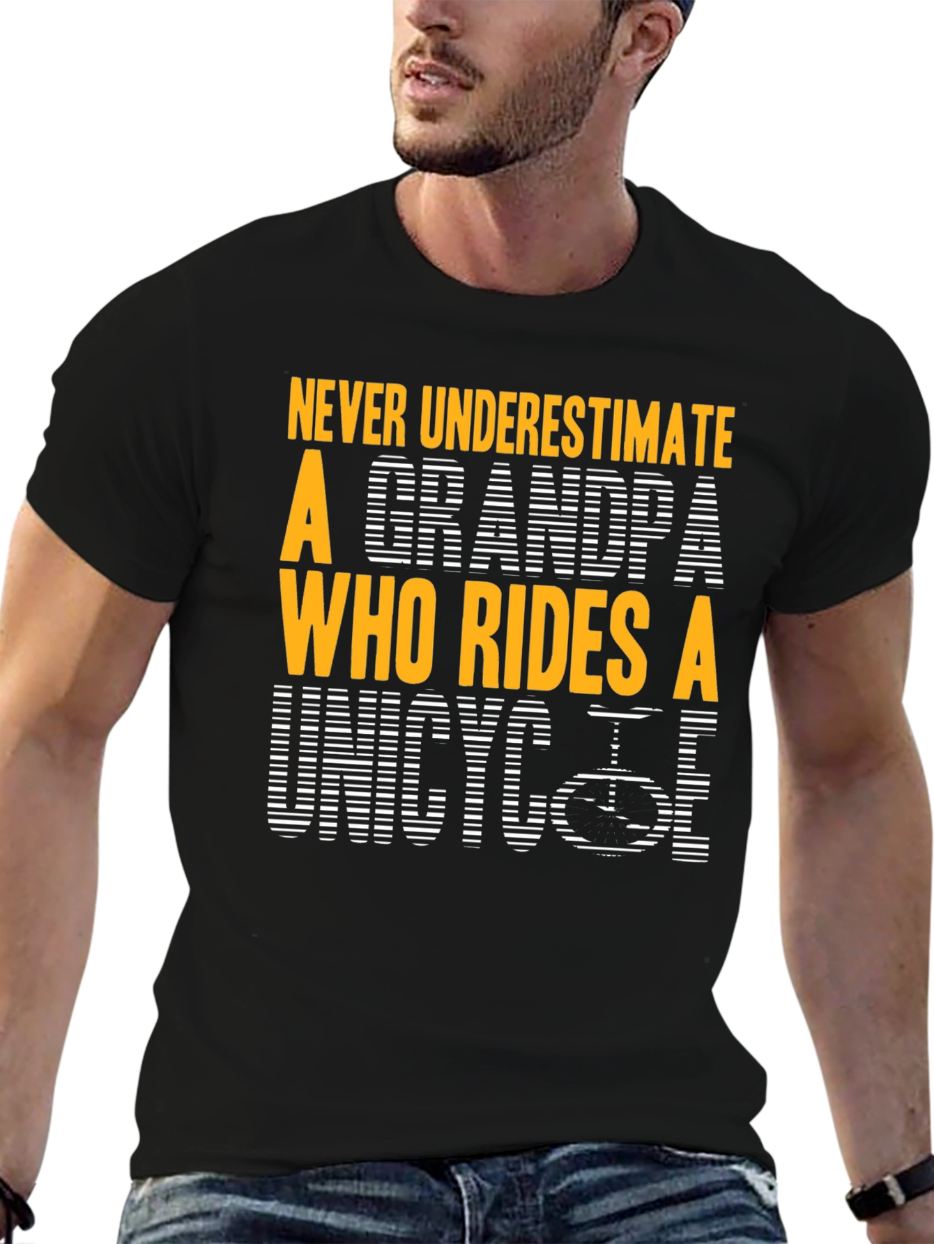 Unicycle Grandpa Graphic T-Shirt