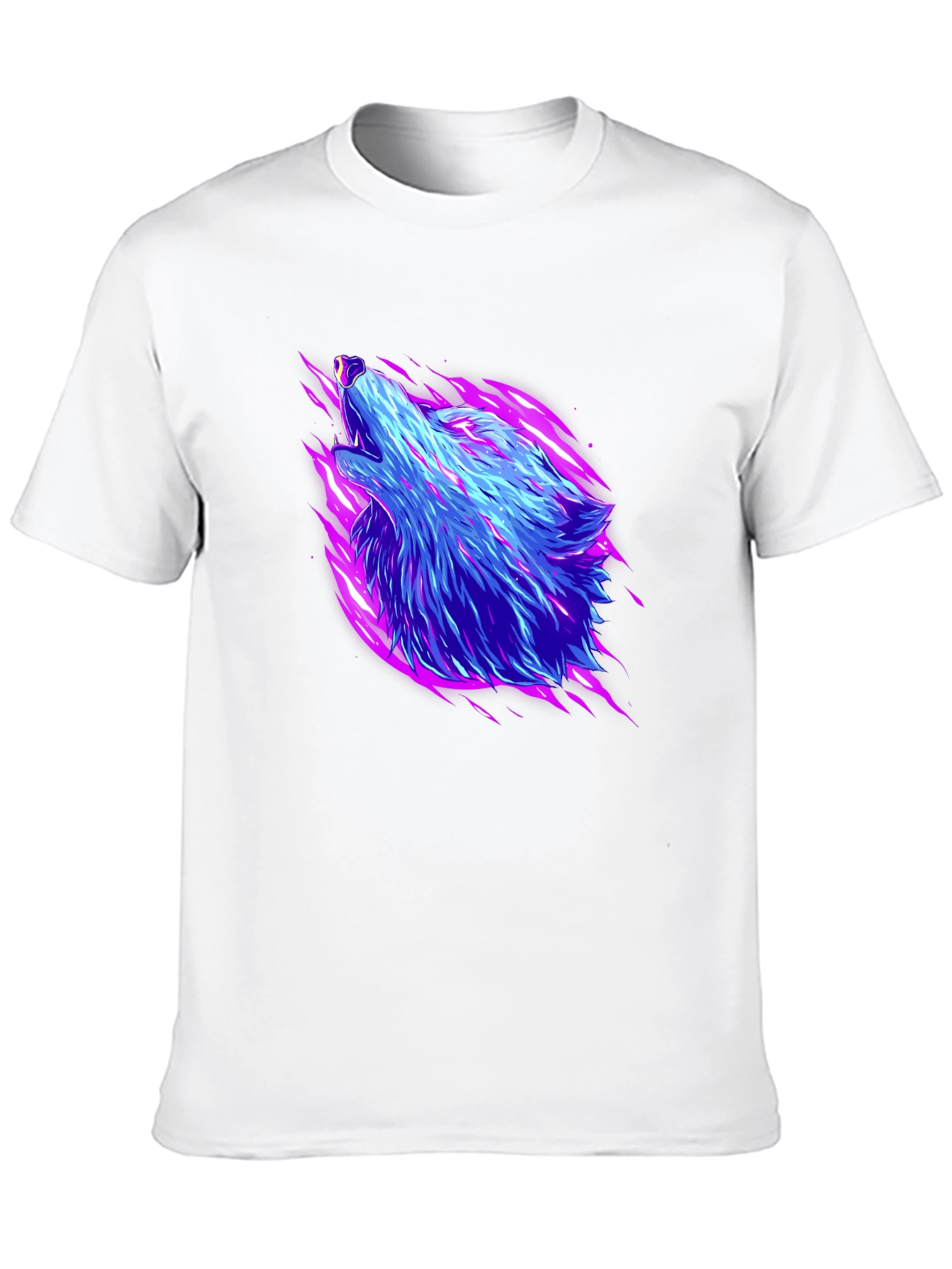 Neon Wolf Graphic Black T-Shirt