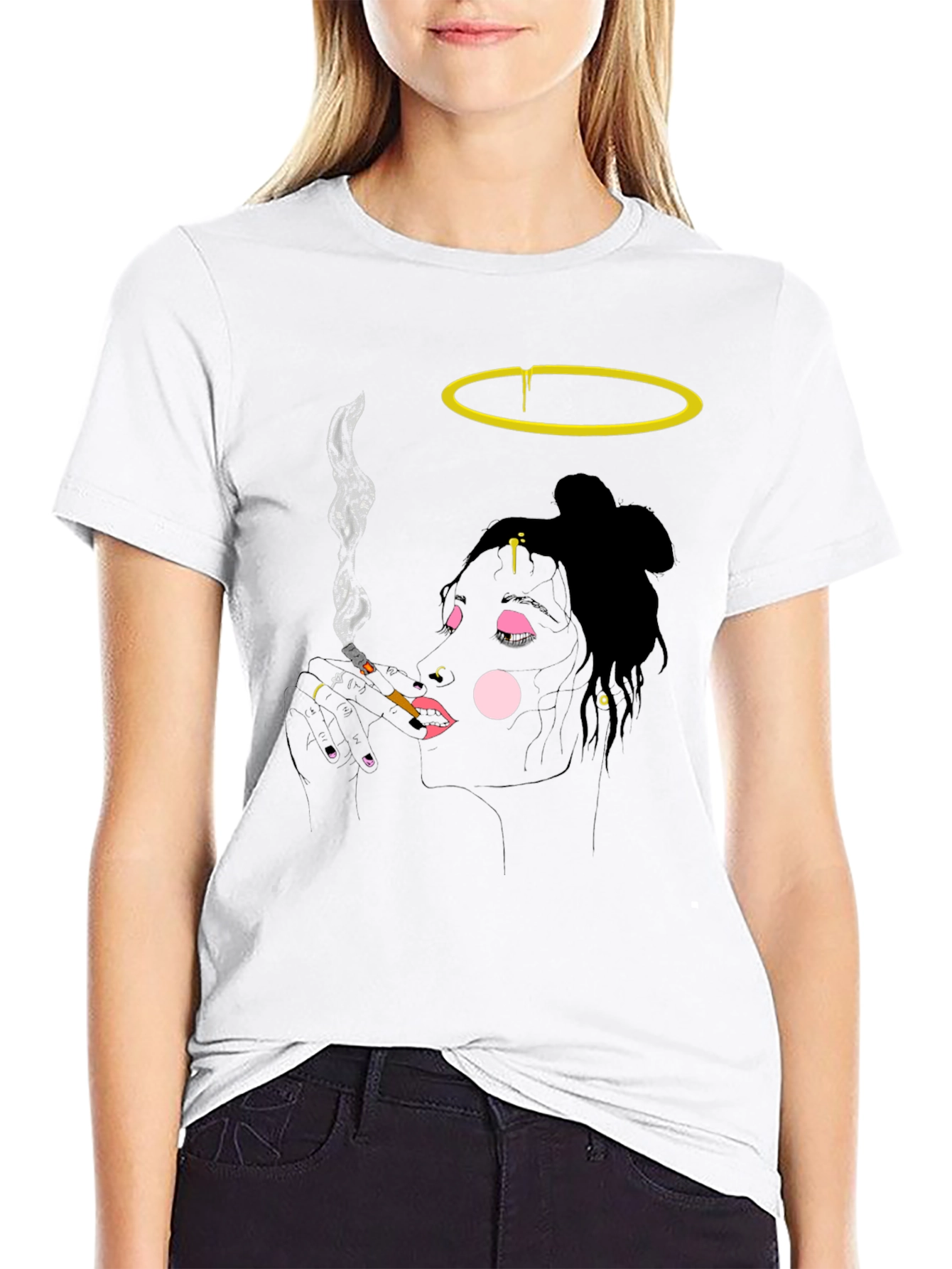 Smoking Angel Graphic Tee