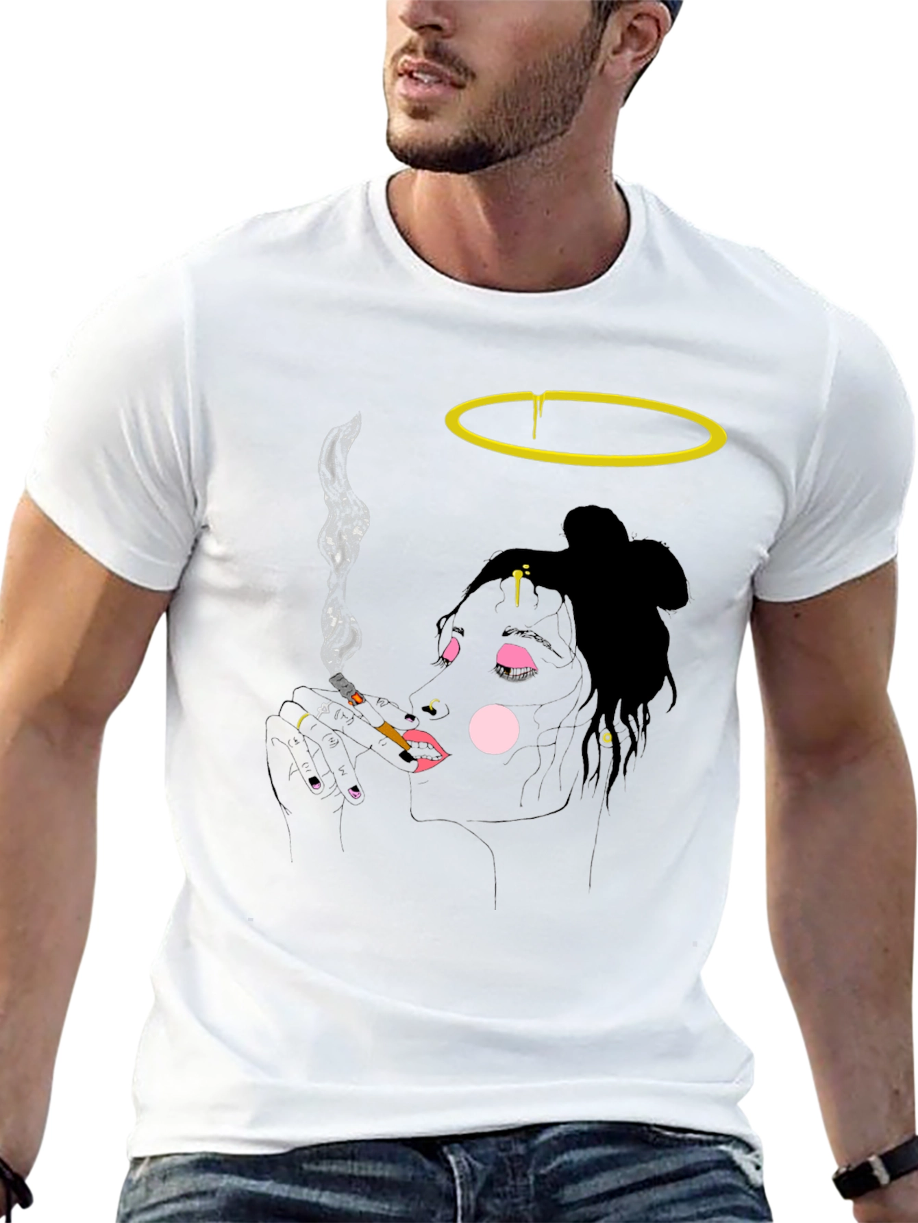 Smoking Angel Graphic Tee