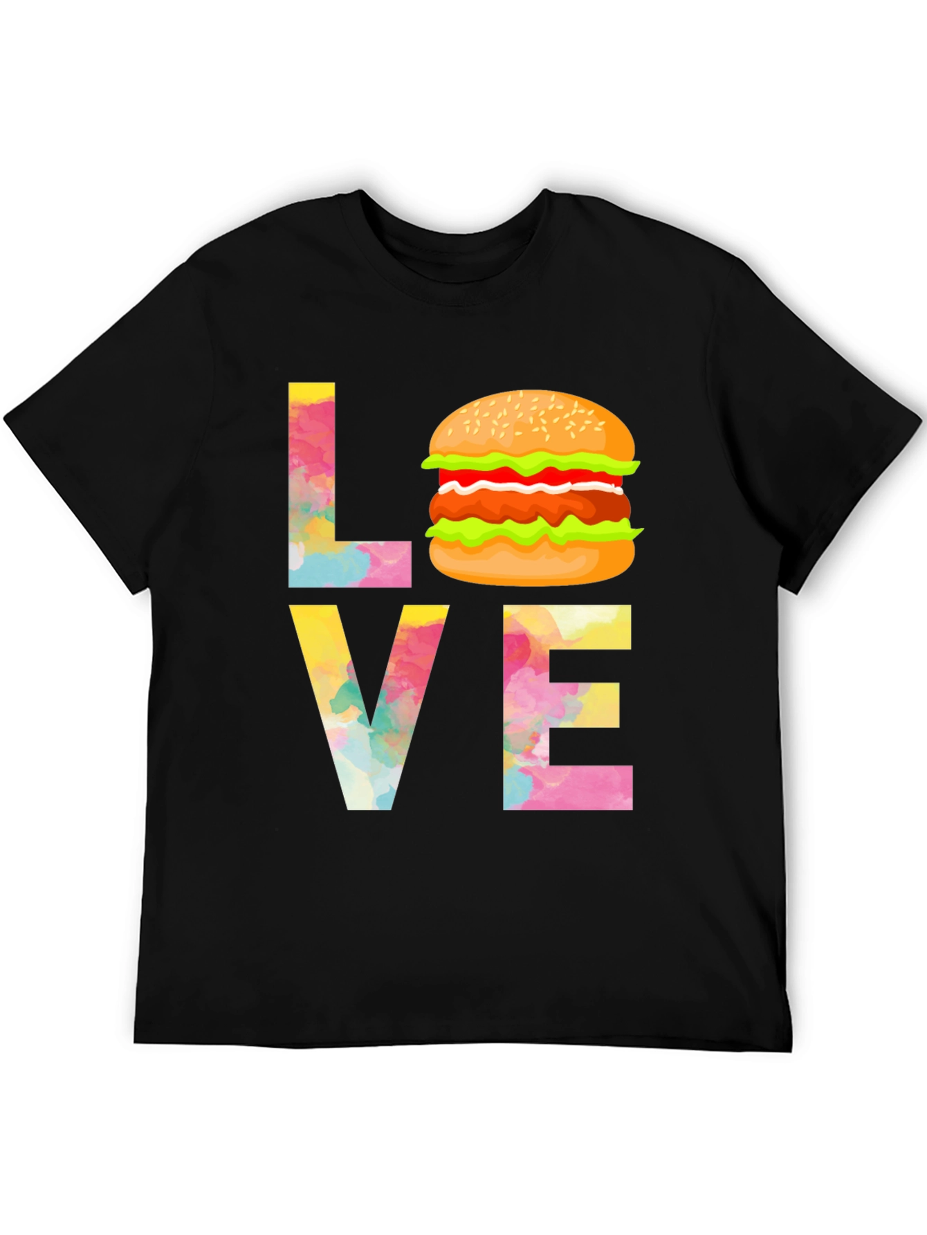 Love Burger Graphic Tee - Unisex Black T-Shirt