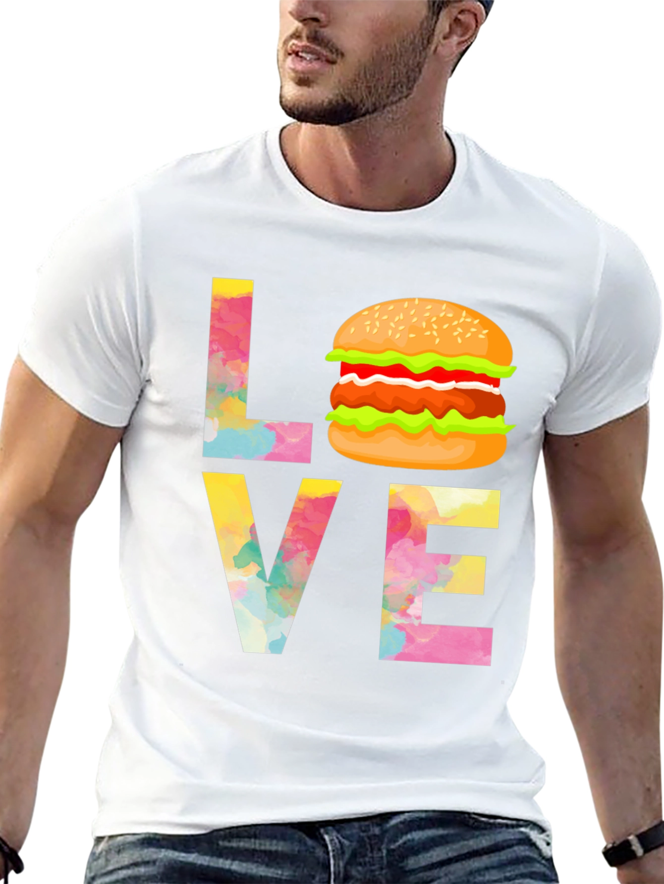 Love Burger Graphic Tee - Unisex Black T-Shirt