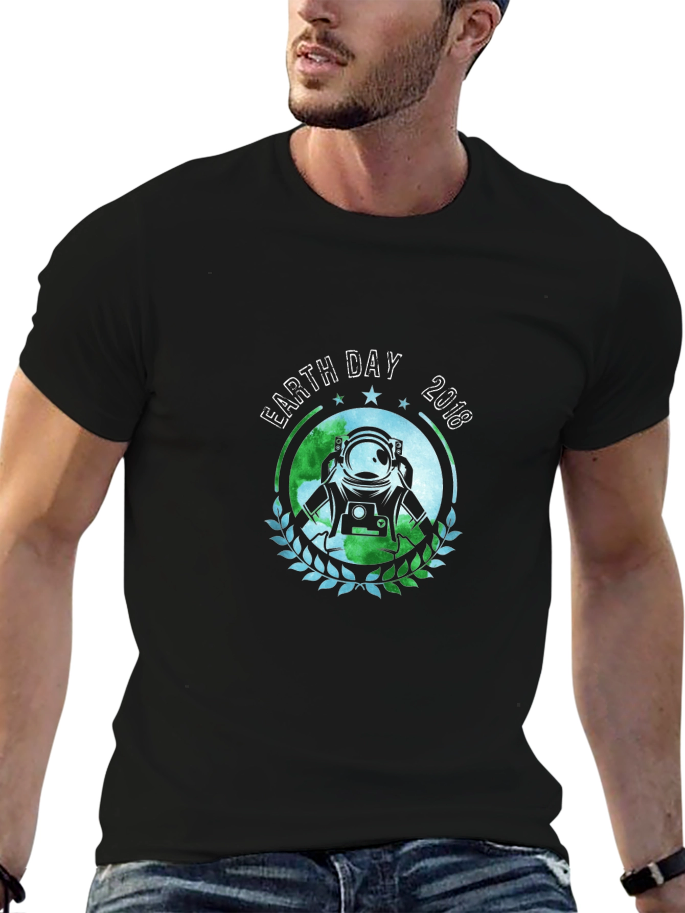 Earth Day 2018 Astronaut T-Shirt - Black