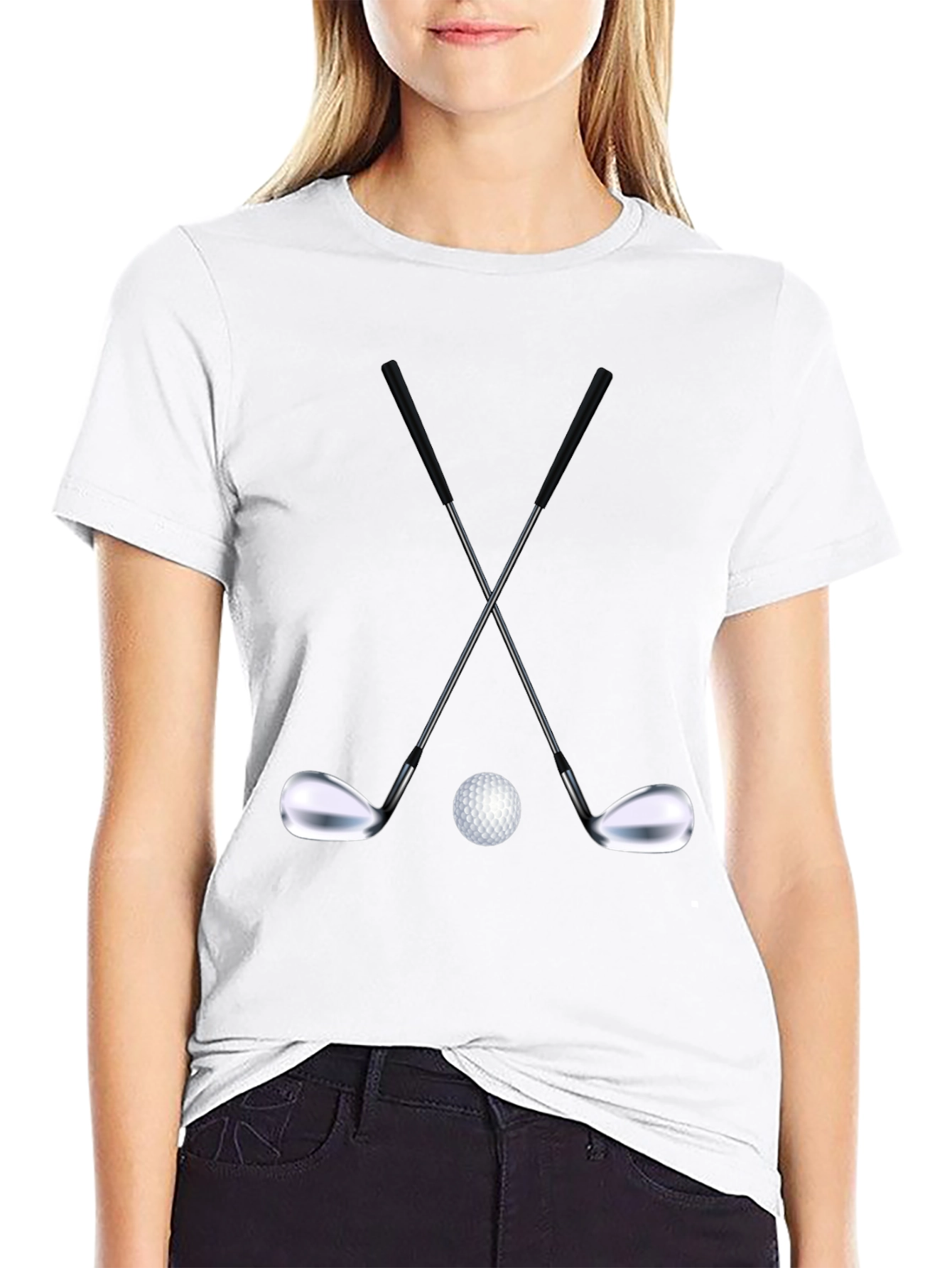 Golf Club Crossed T-Shirt - Black
