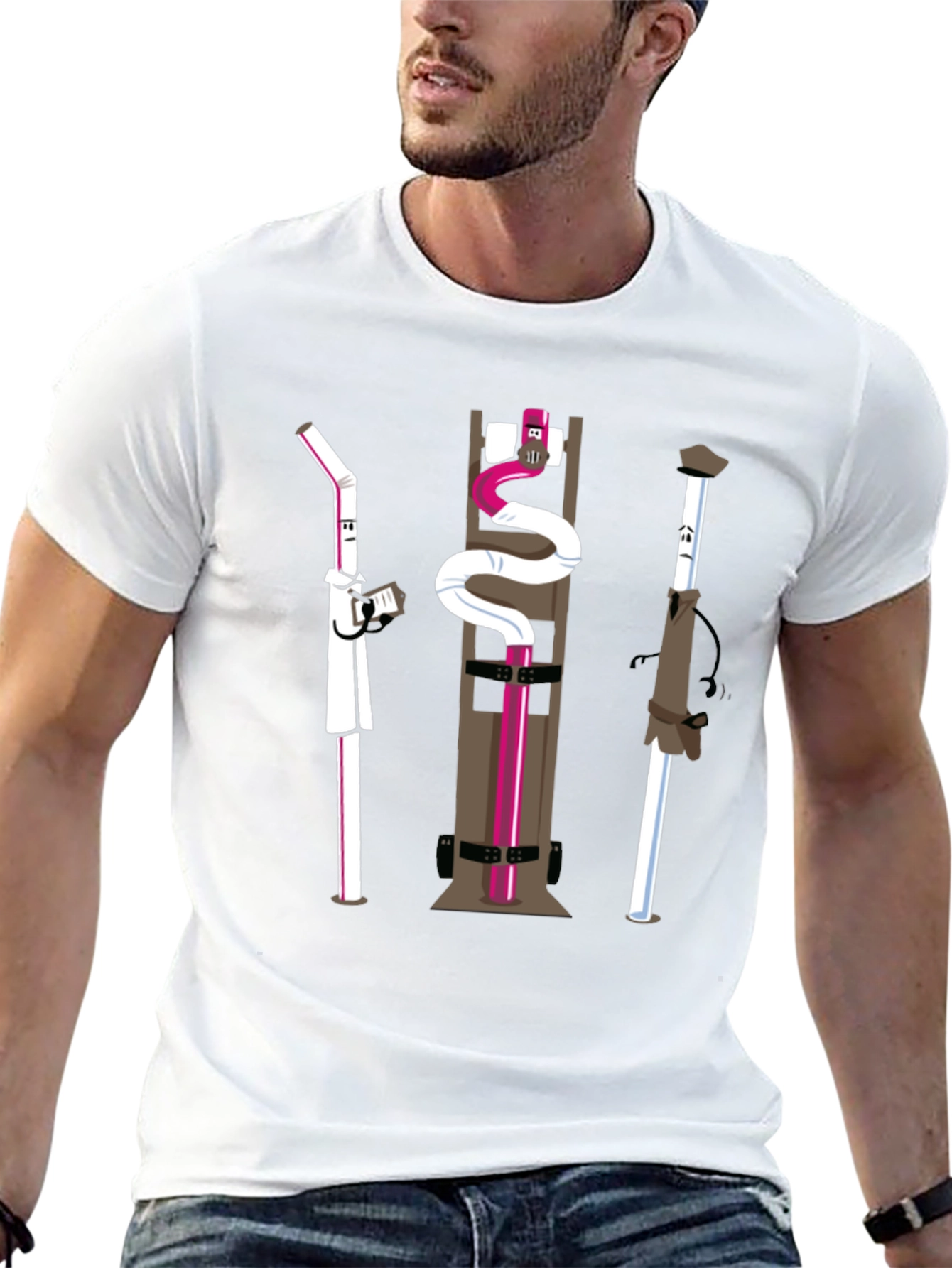 Novelty Black Cartoon Character T-Shirt