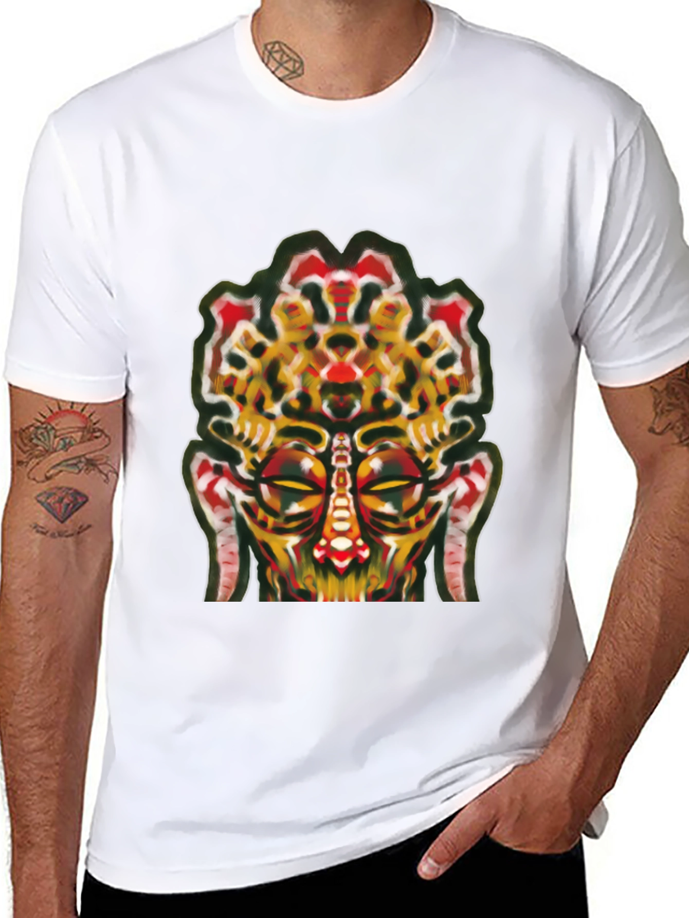 Abstract Face Graphic Tee - Unique Streetwear