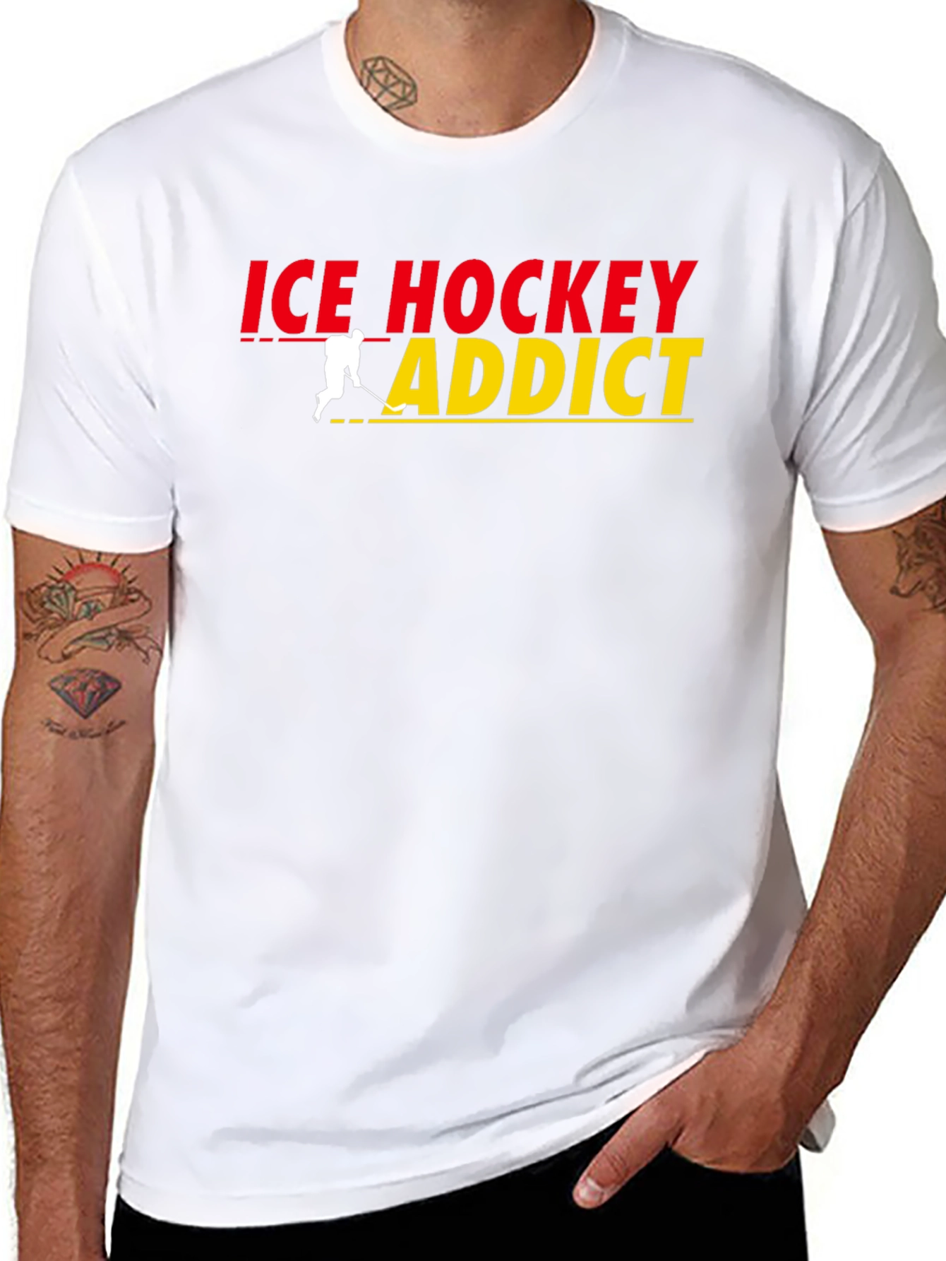 Ice Hockey Addict Graphic T-Shirt