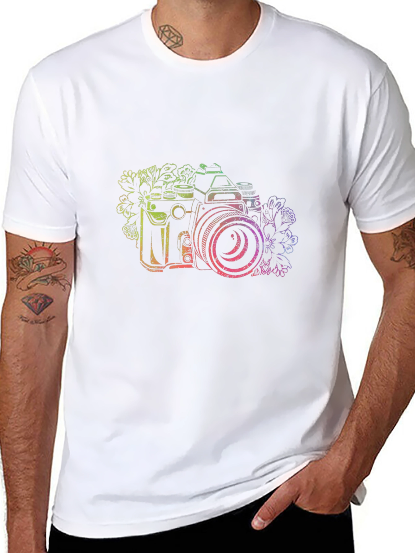 Camera Graphic Tee - Black Cotton