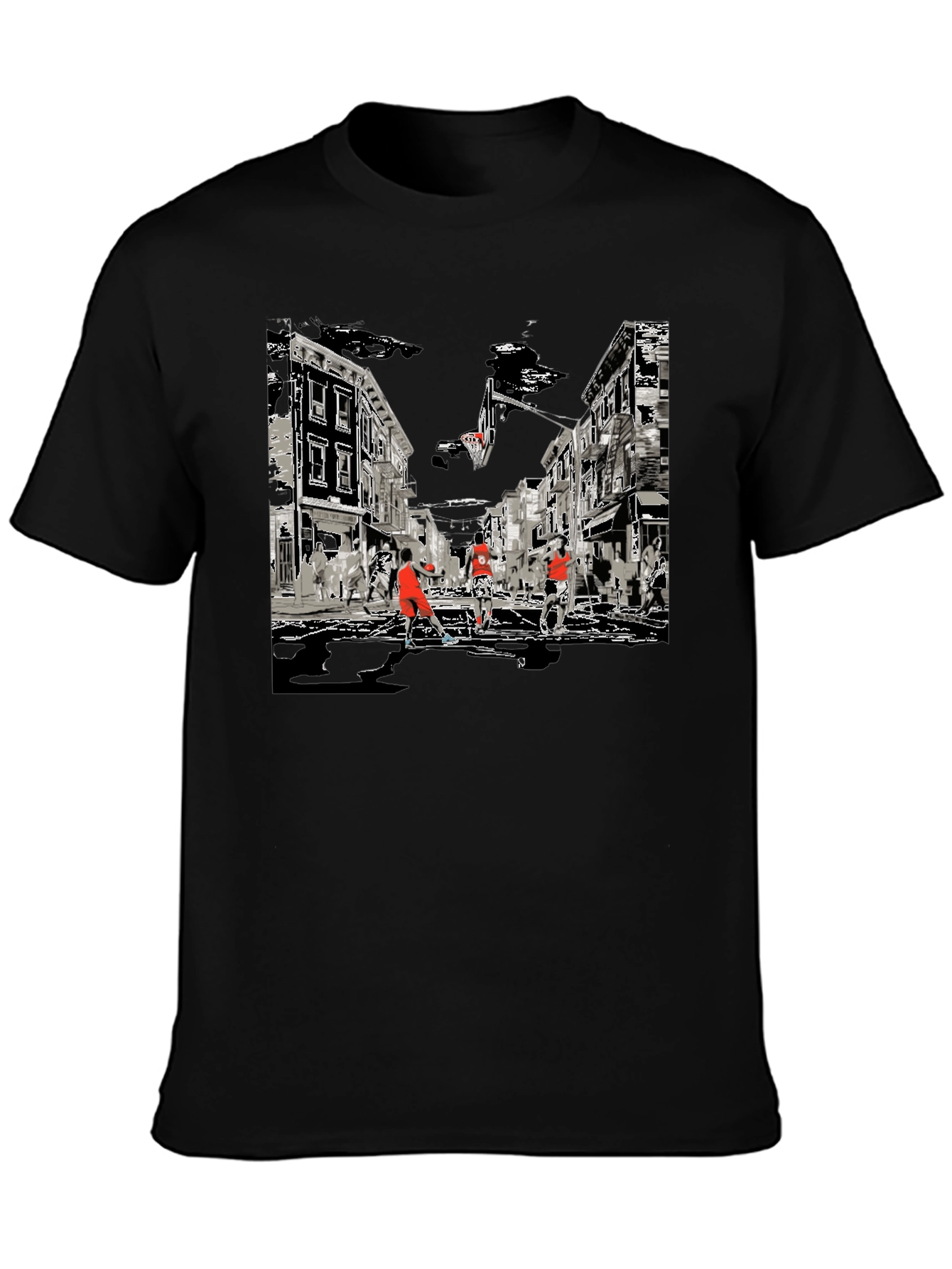 Streetball Graphic Tee - Black Cotton