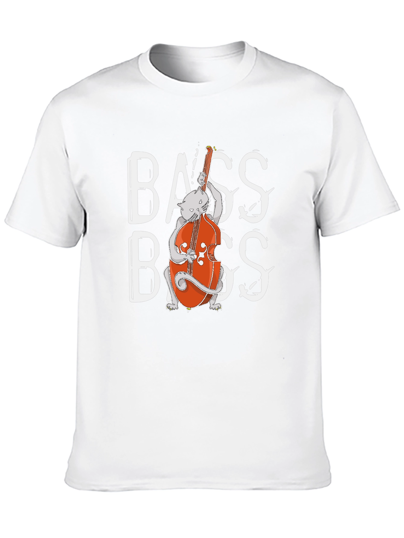 Cat Bass Player Graphic T-Shirt