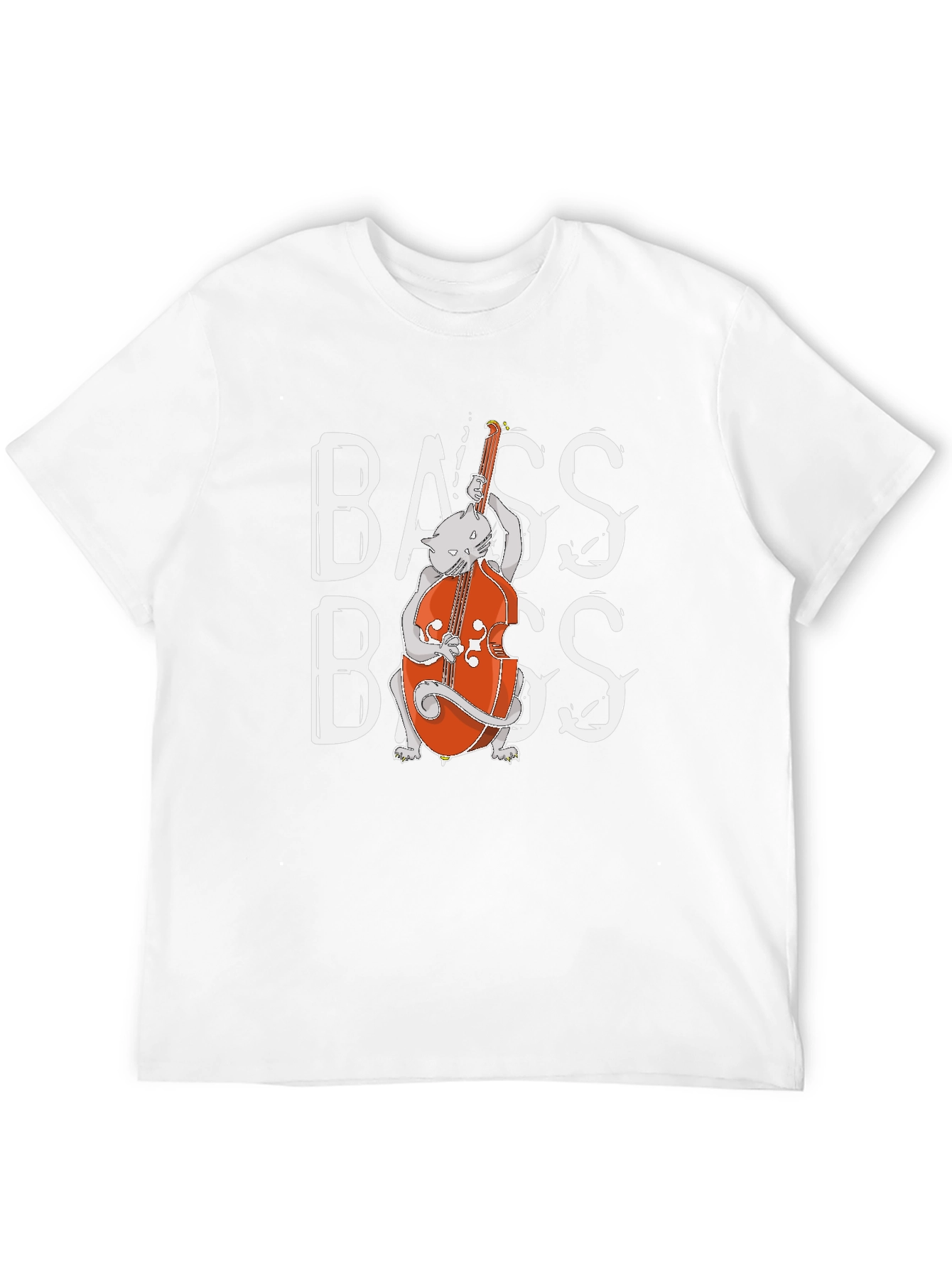 Cat Bass Player Graphic T-Shirt