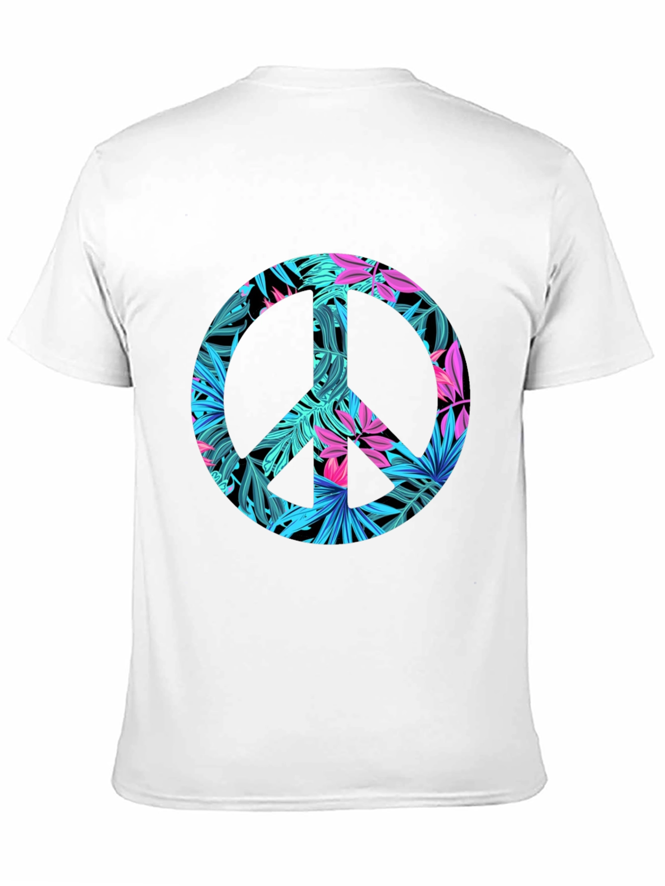 Tropical Peace Sign Black T-Shirt
