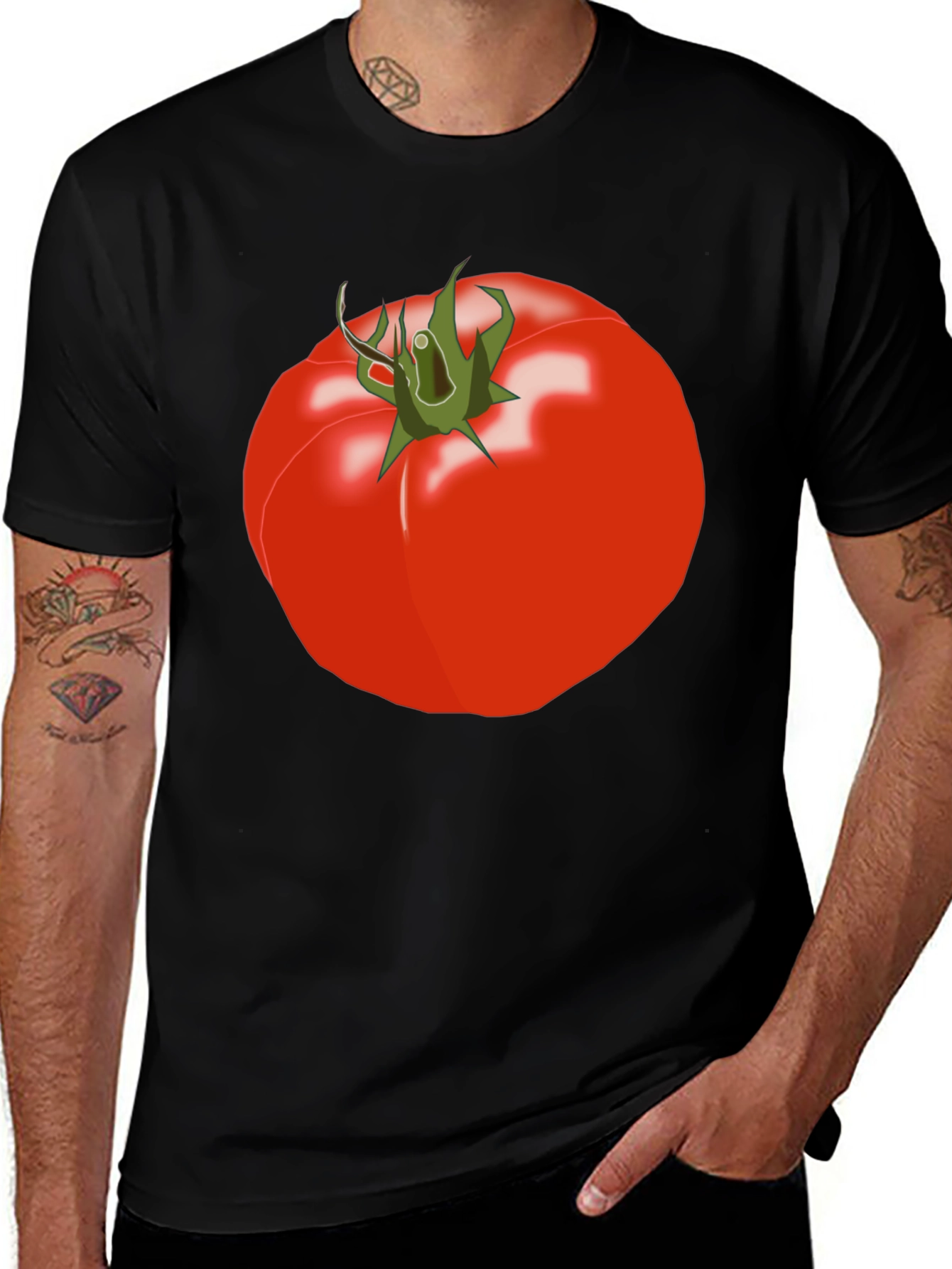 Tomato Graphic Tee - Unisex Black T-Shirt