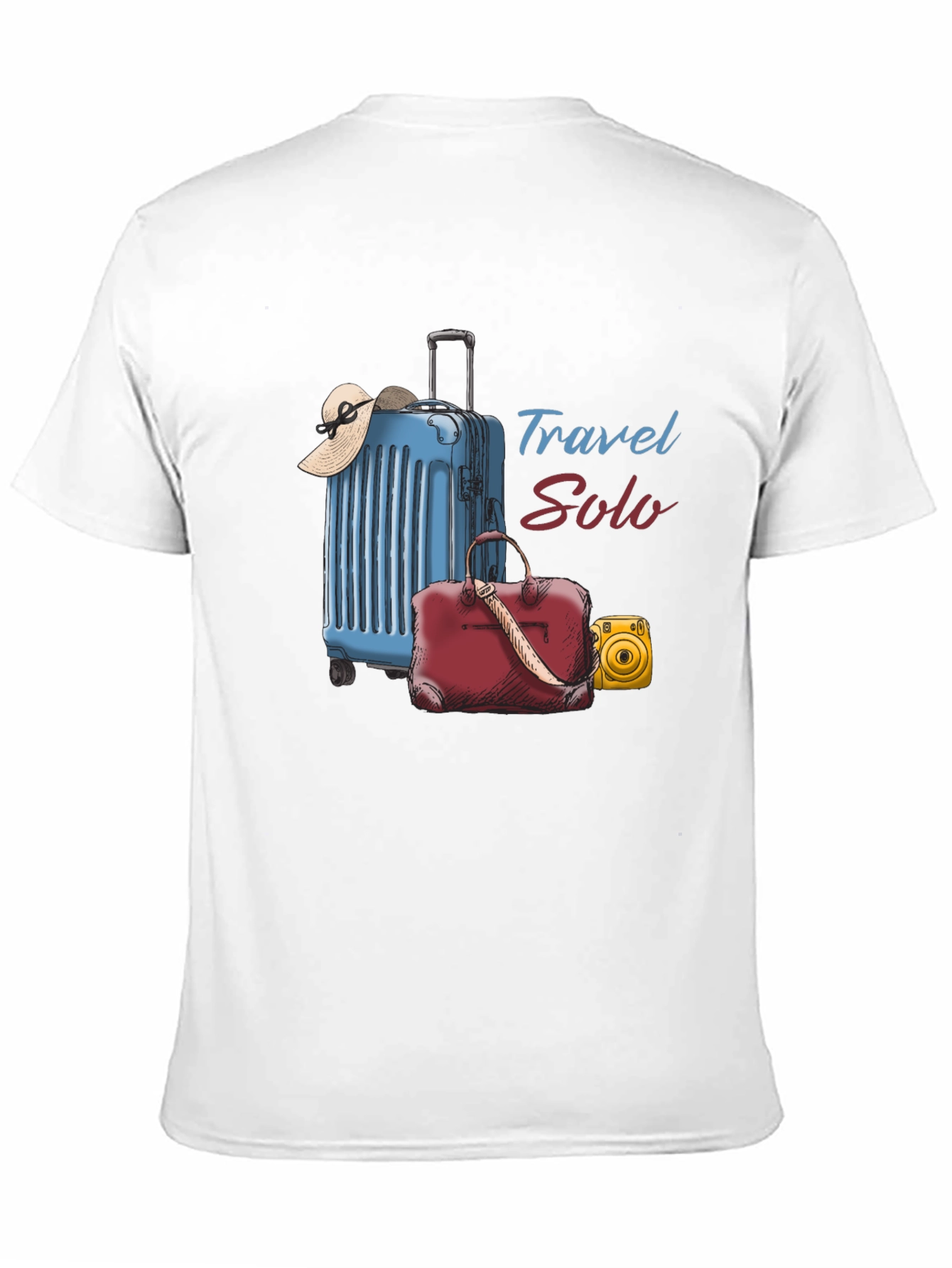 Travel Solo Black T-Shirt - Adventure Awaits!