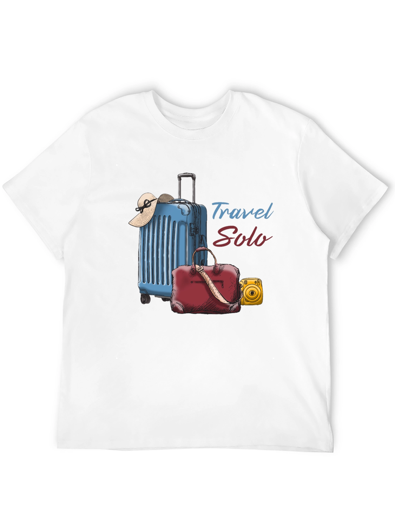 Travel Solo Black T-Shirt - Adventure Awaits!