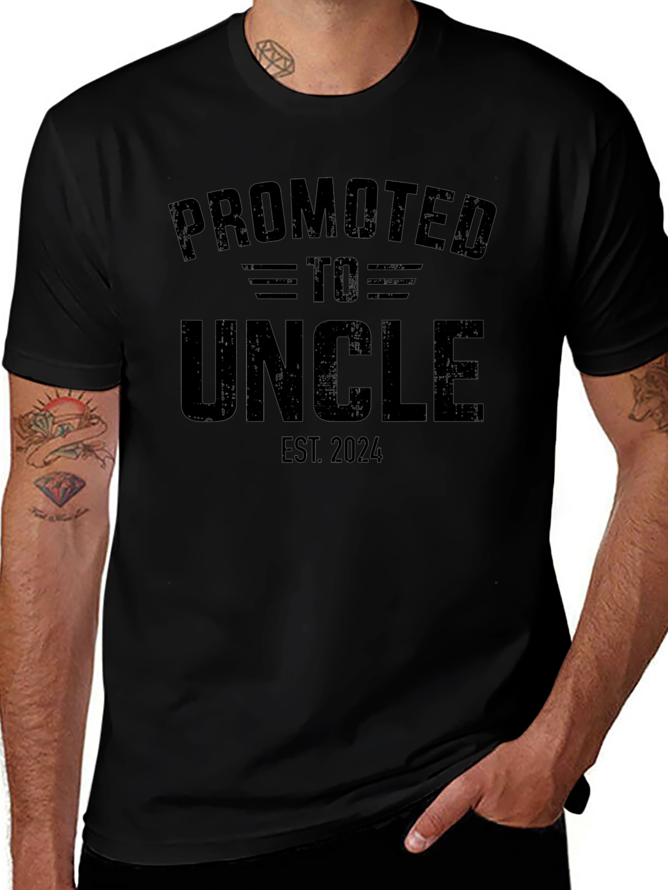 Promoted to Uncle Est. 2024 Mens Graphic Tee