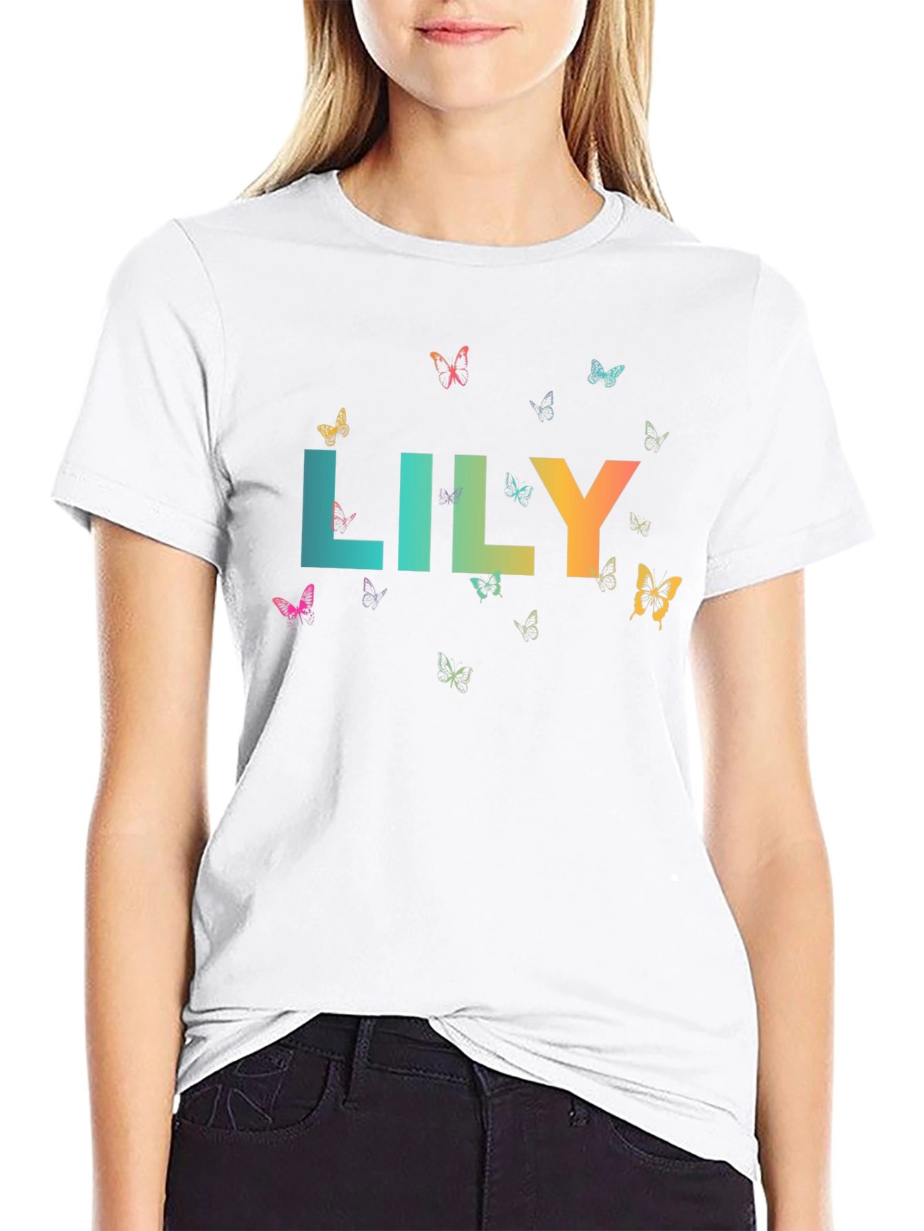 Lily Butterfly Graphic Tee - Stylish & Unique
