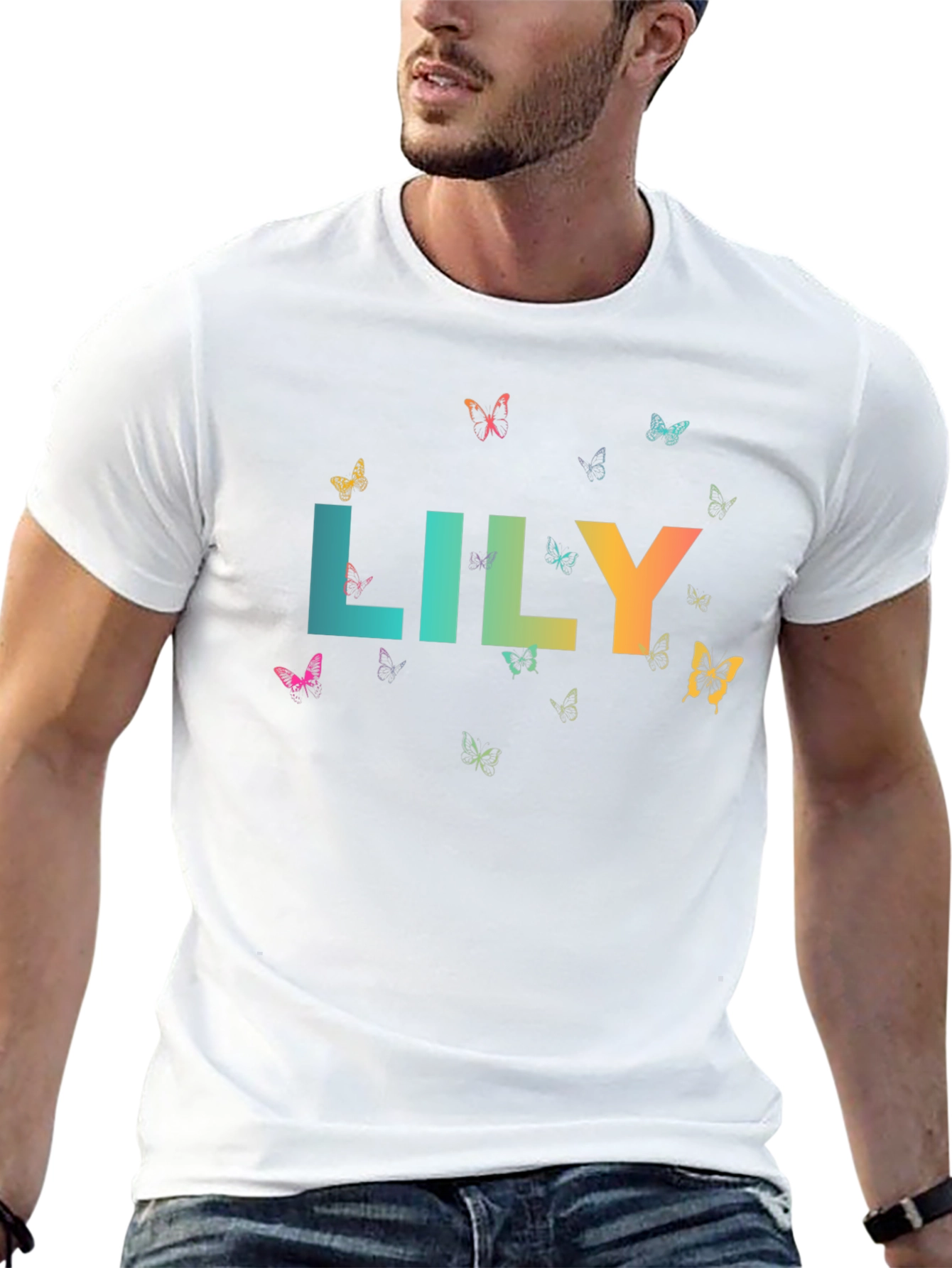 Lily Butterfly Graphic Tee - Stylish & Unique