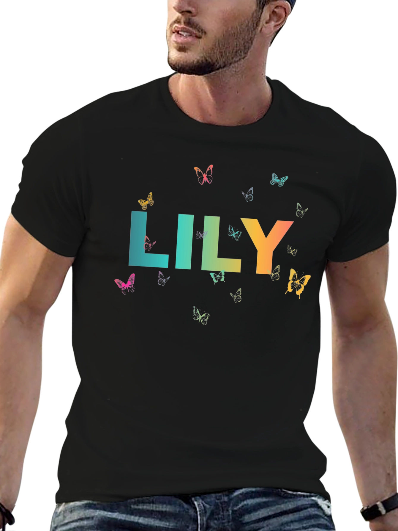 Lily Butterfly Graphic Tee - Stylish & Unique