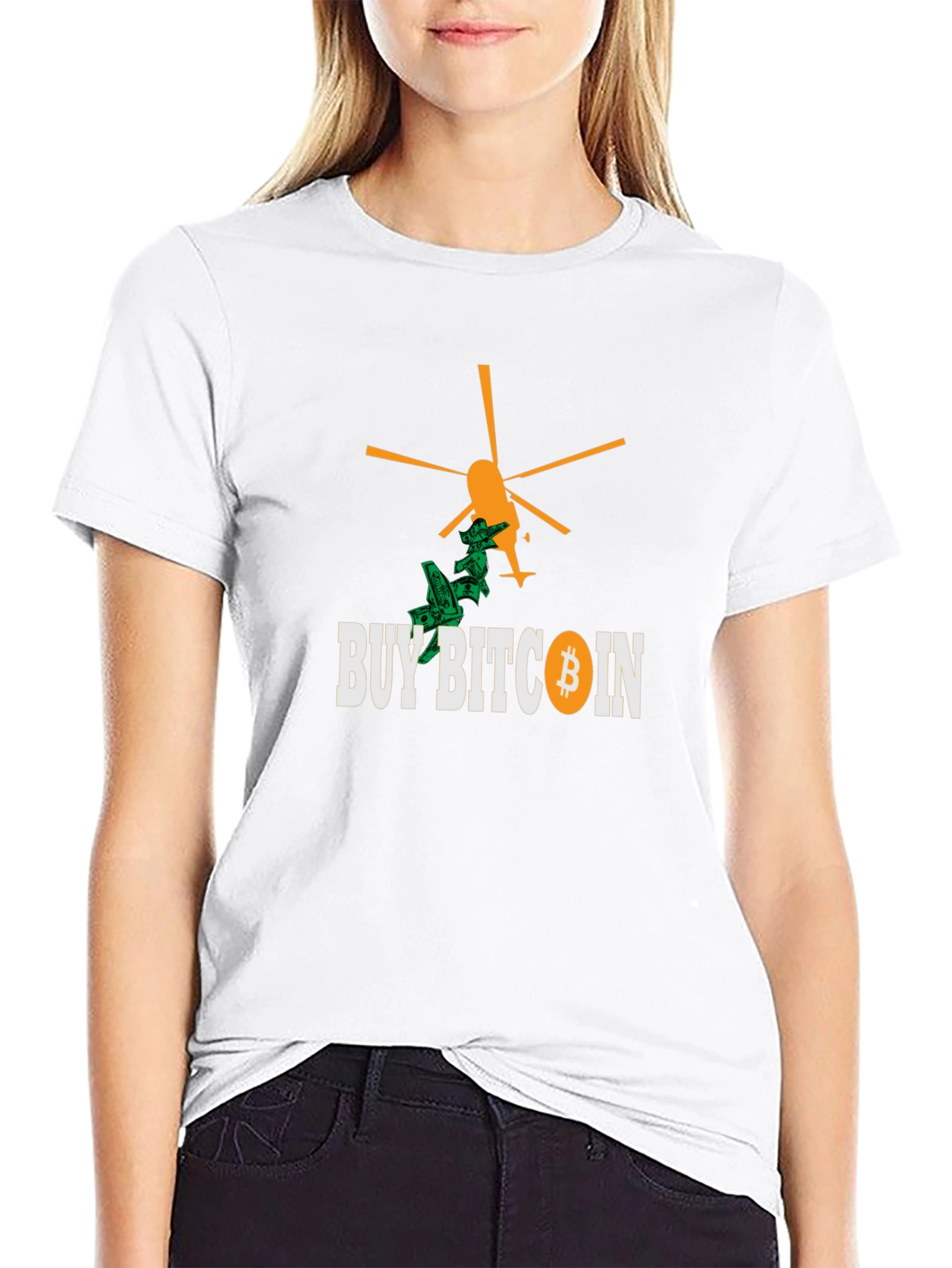 Buy Bitcoin Black T-Shirt - Crypto Helicopter Money
