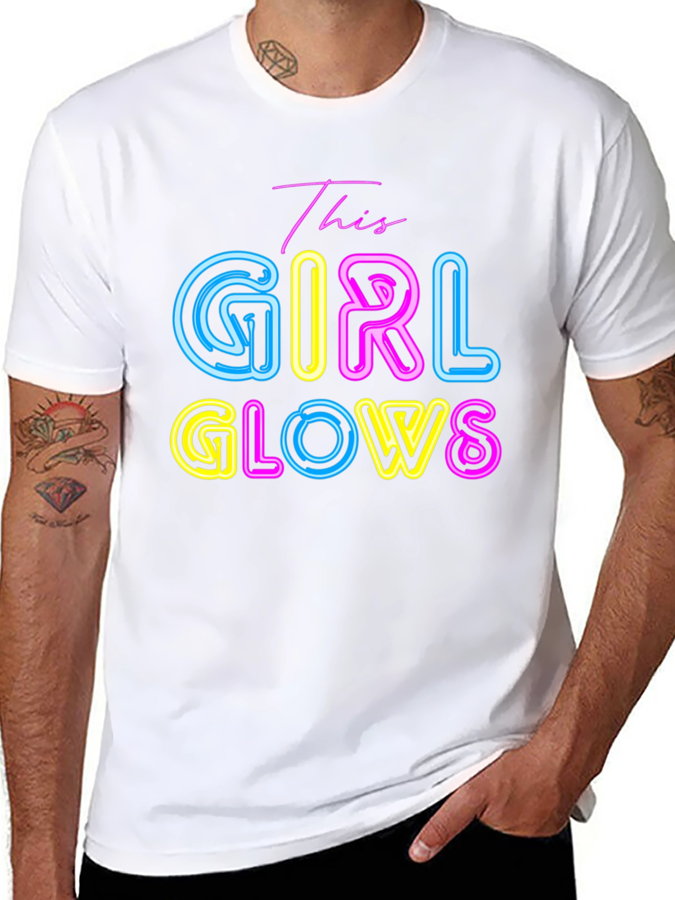 This Girl Glows T-Shirt - Neon Graphic Tee