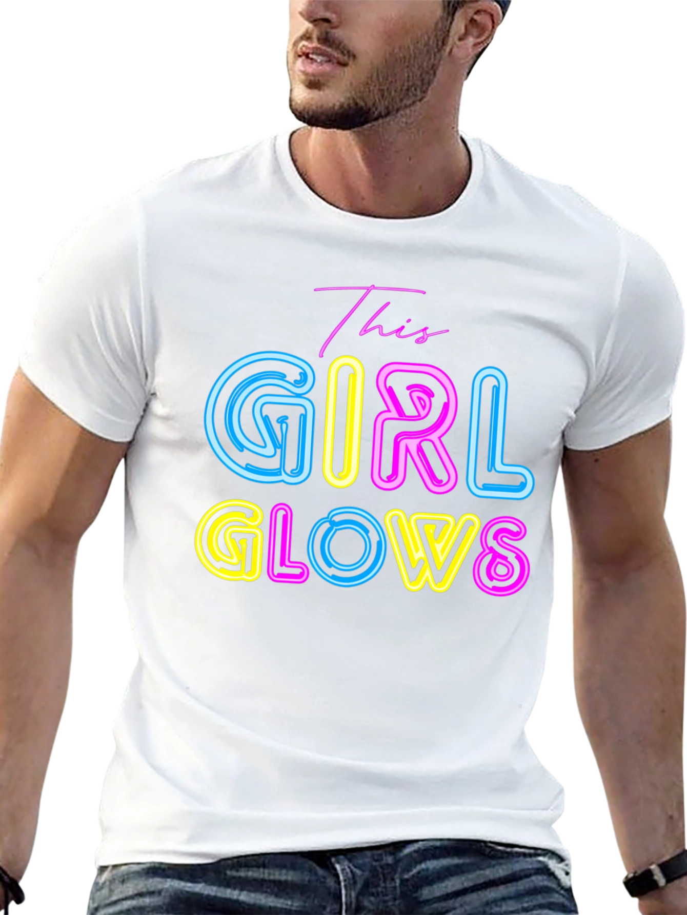 This Girl Glows T-Shirt - Neon Graphic Tee