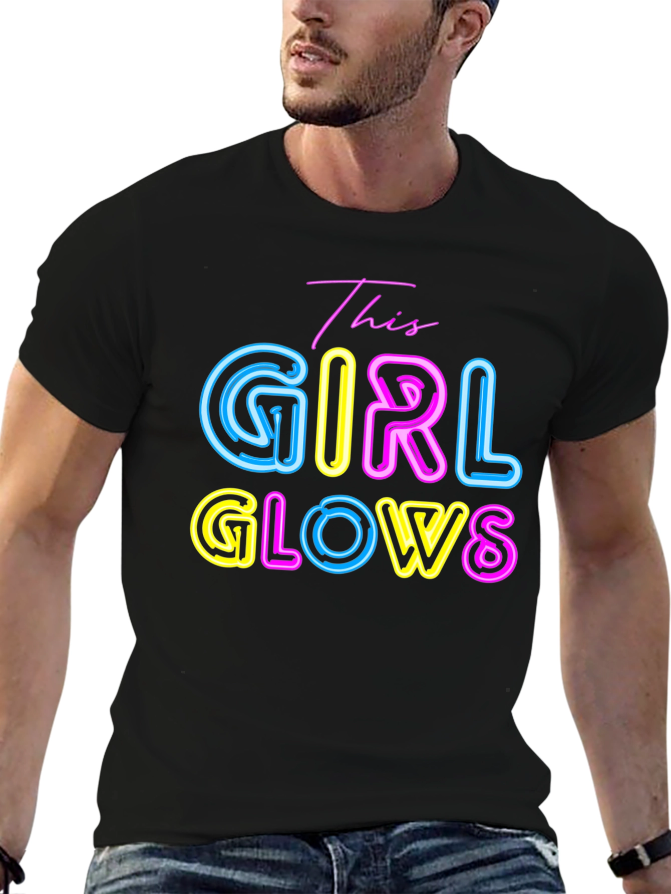 This Girl Glows T-Shirt - Neon Graphic Tee