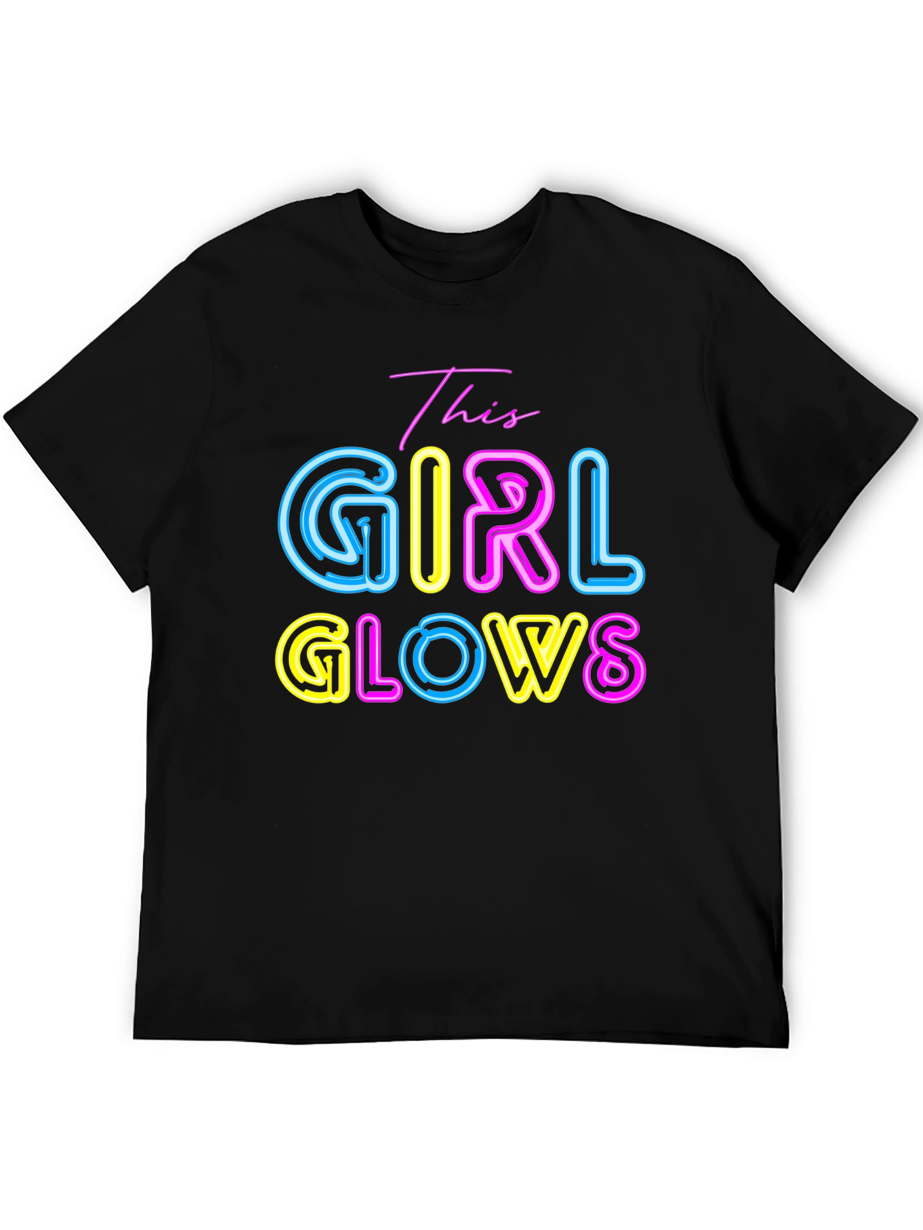 This Girl Glows T-Shirt - Neon Graphic Tee