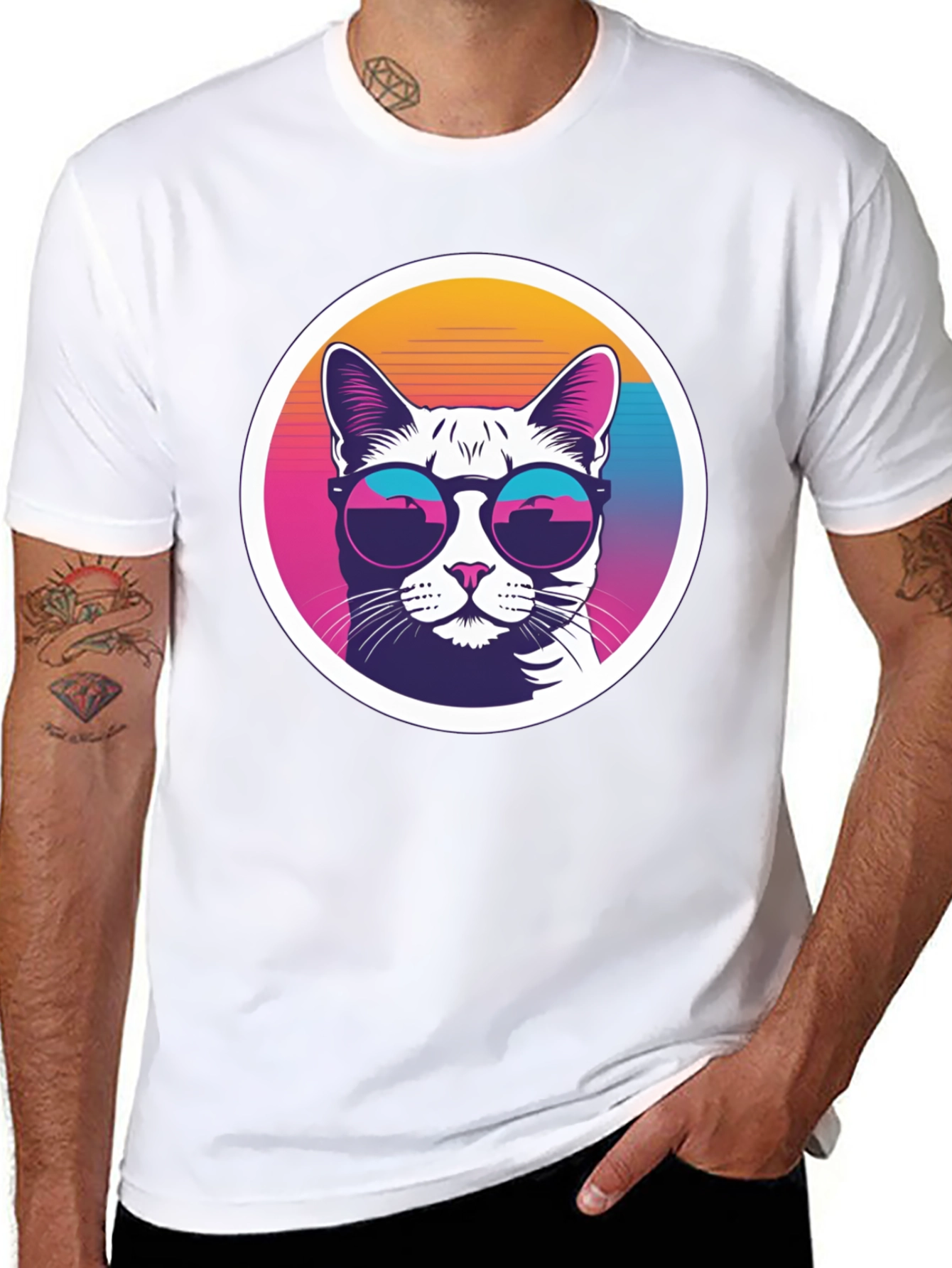 Cool Cat Tee - Retro Sunglasses Graphic T-Shirt