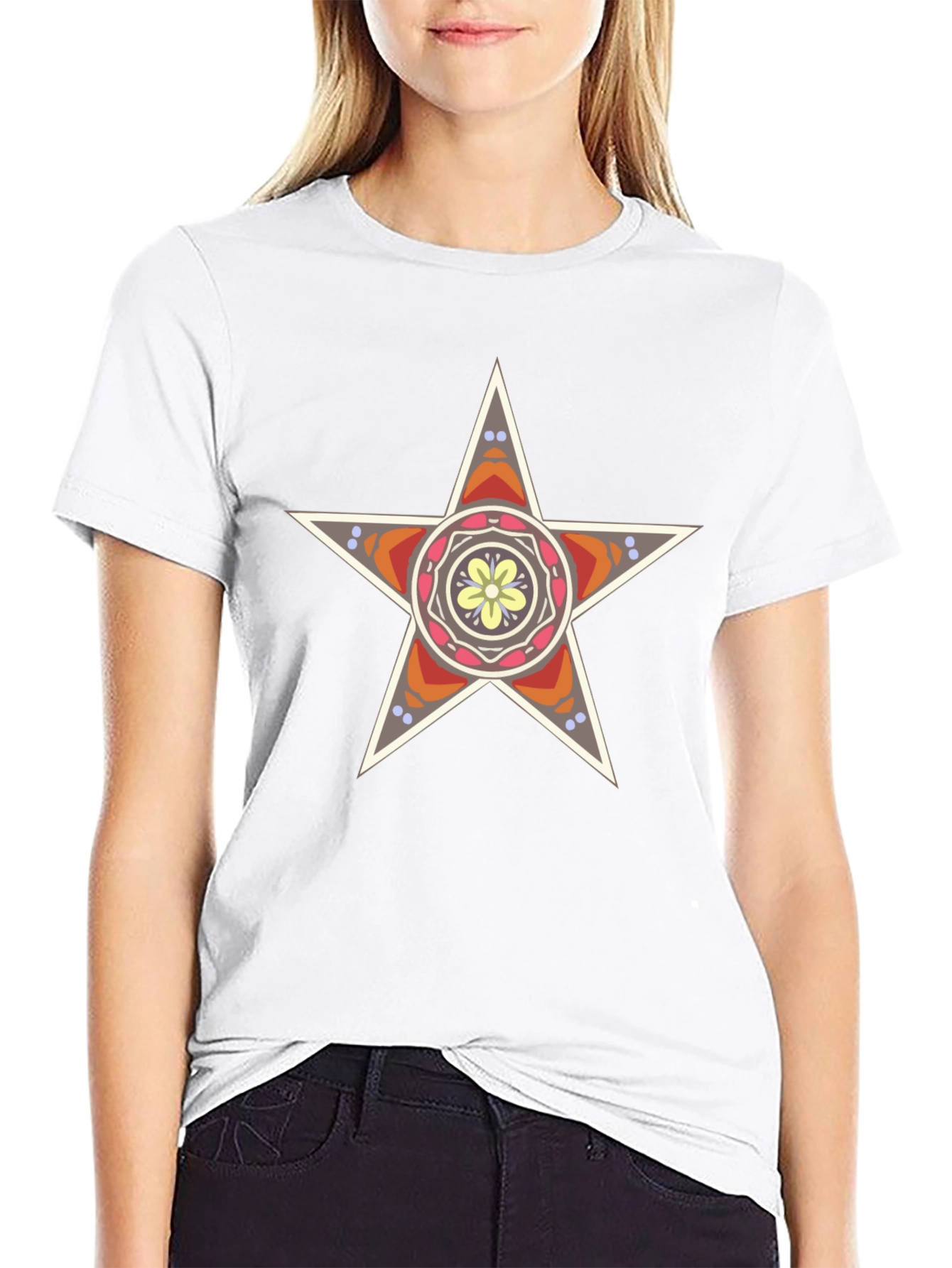 Star Mandala Graphic Tee - Stylish Black T-Shirt