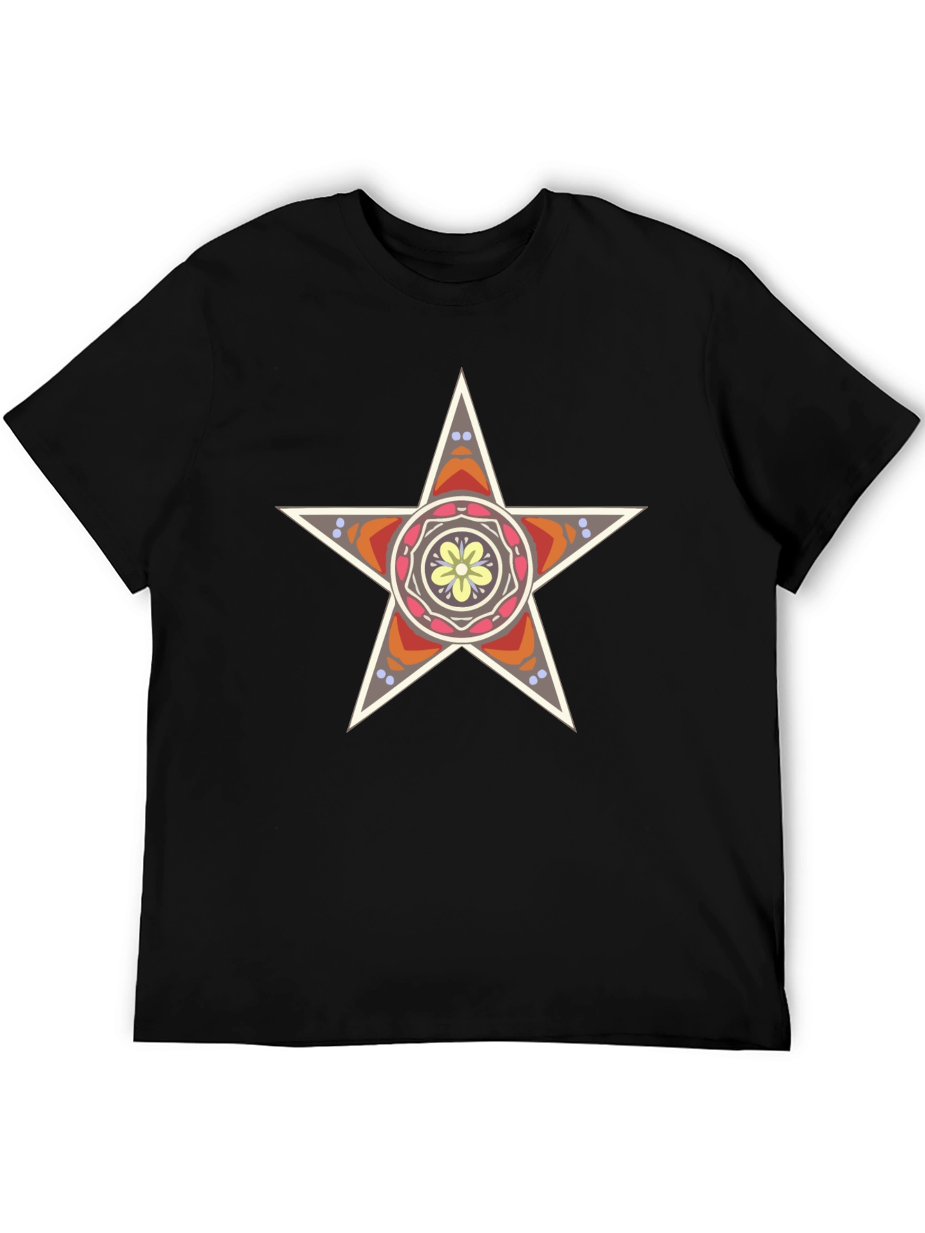 Star Mandala Graphic Tee - Stylish Black T-Shirt