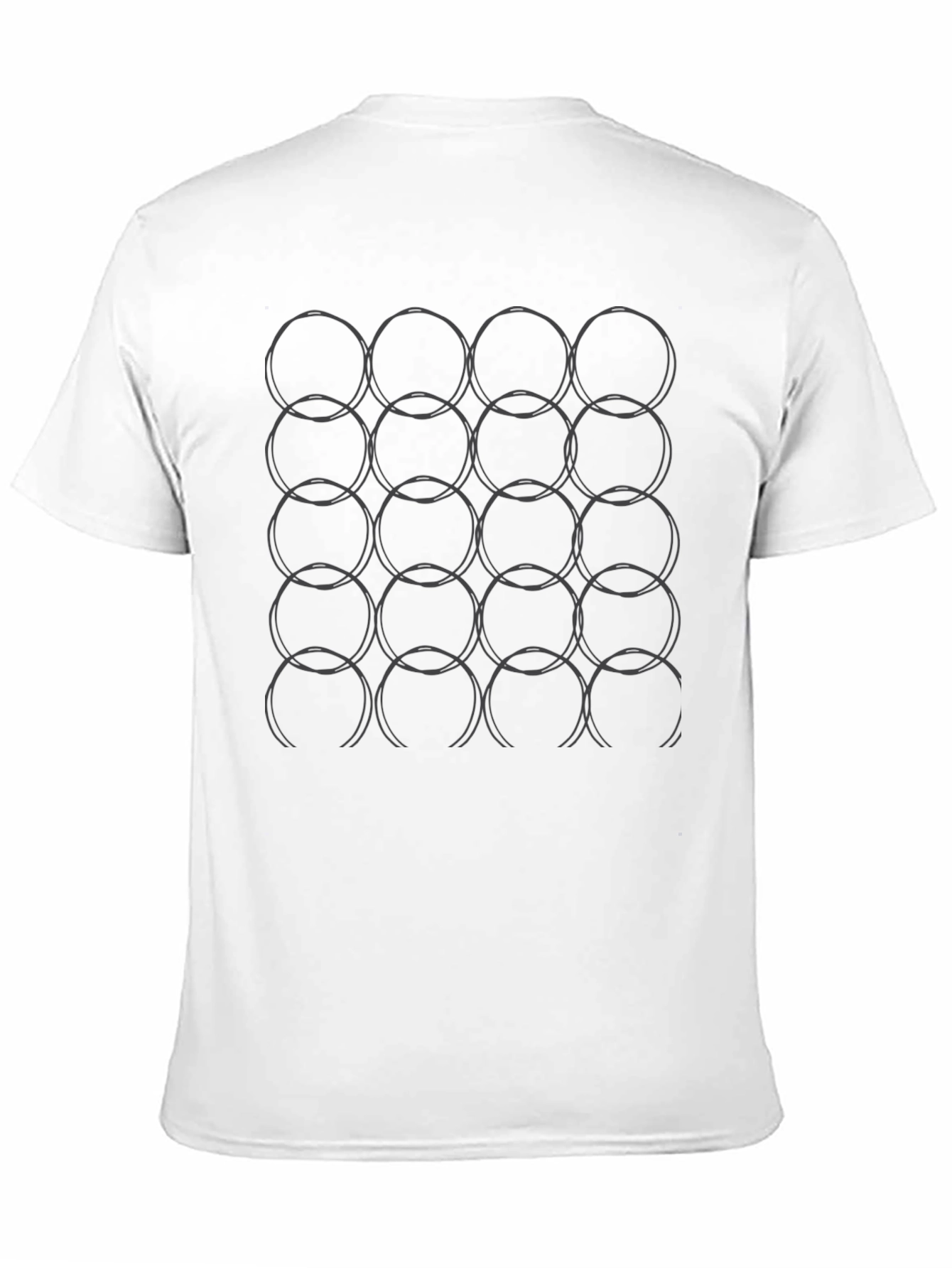 Abstract Circle Pattern Black T-Shirt